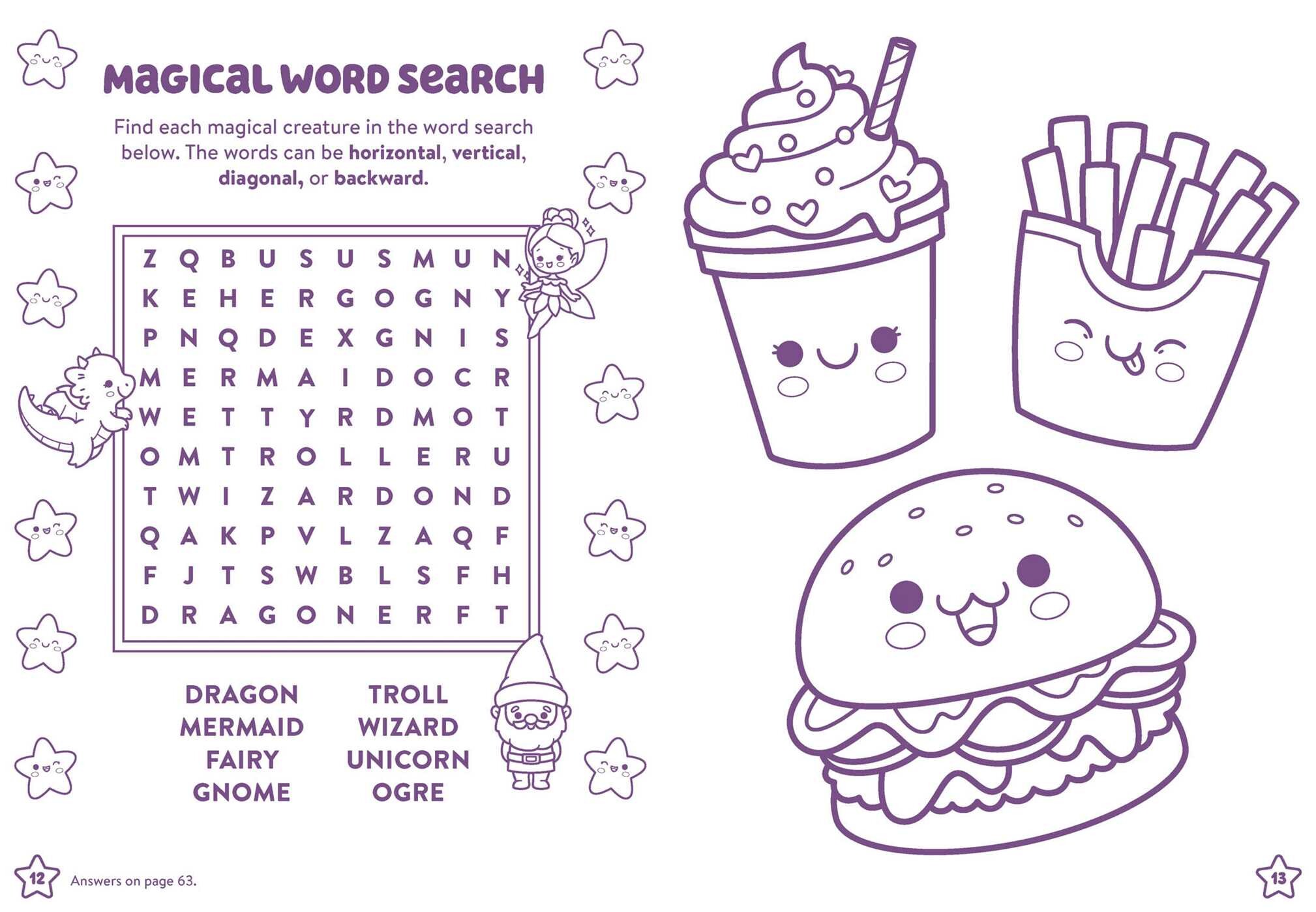 Kawaii Cuties: Coloring Book with Confetti Crayons and Stickers