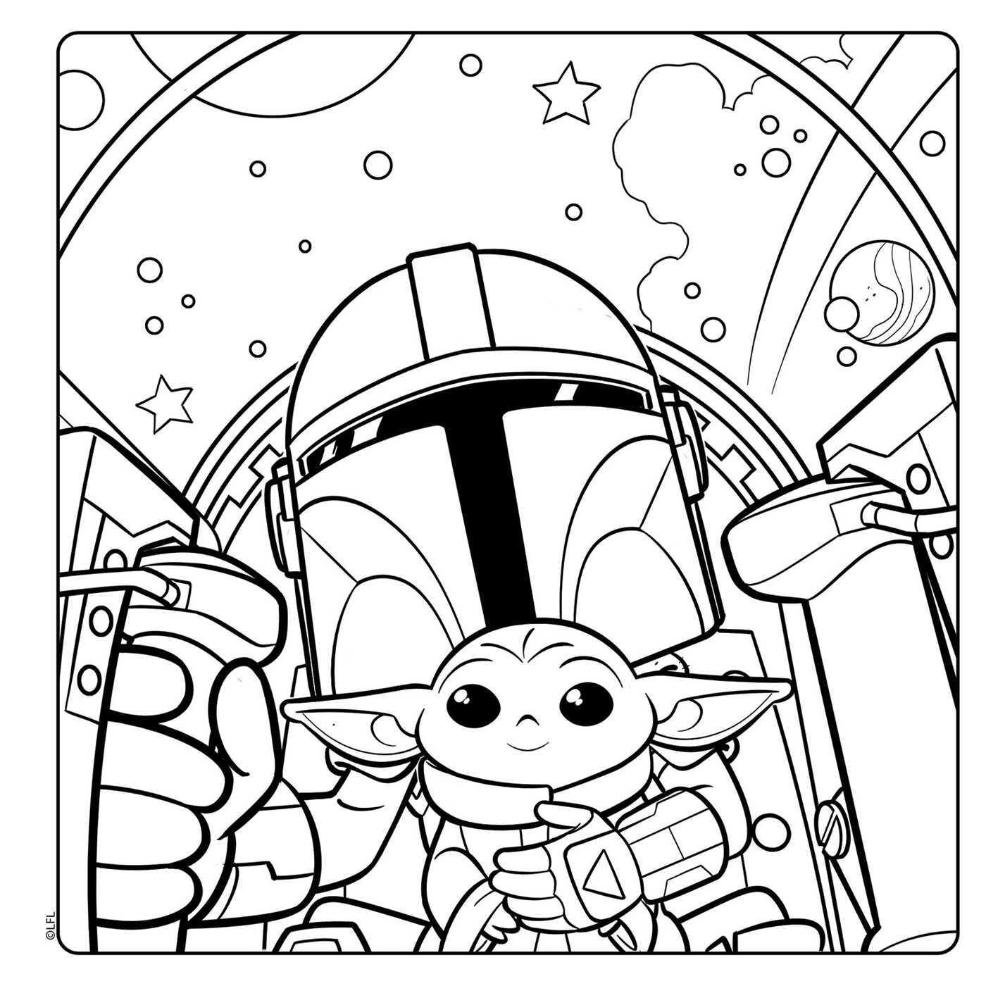 Star Wars The Mandalorian: Grogu Cozy Coloring