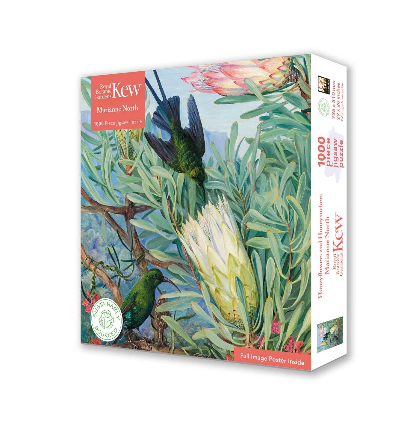 Adult Sustainable Jigsaw Puzzle Kew Gardens: Marianne North: Honeyflowers and Honeysuckers