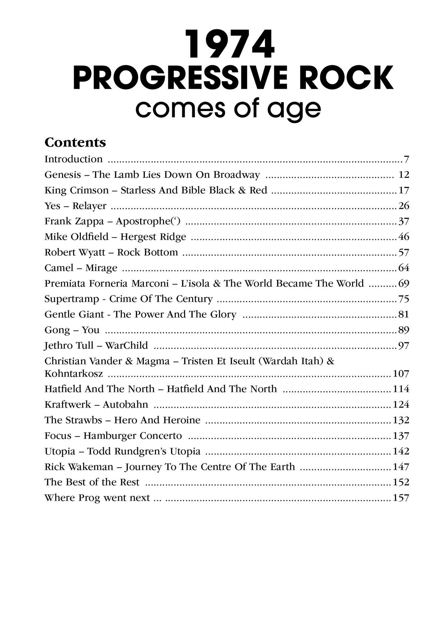 1974: Progresstive Rock Comes Of Age