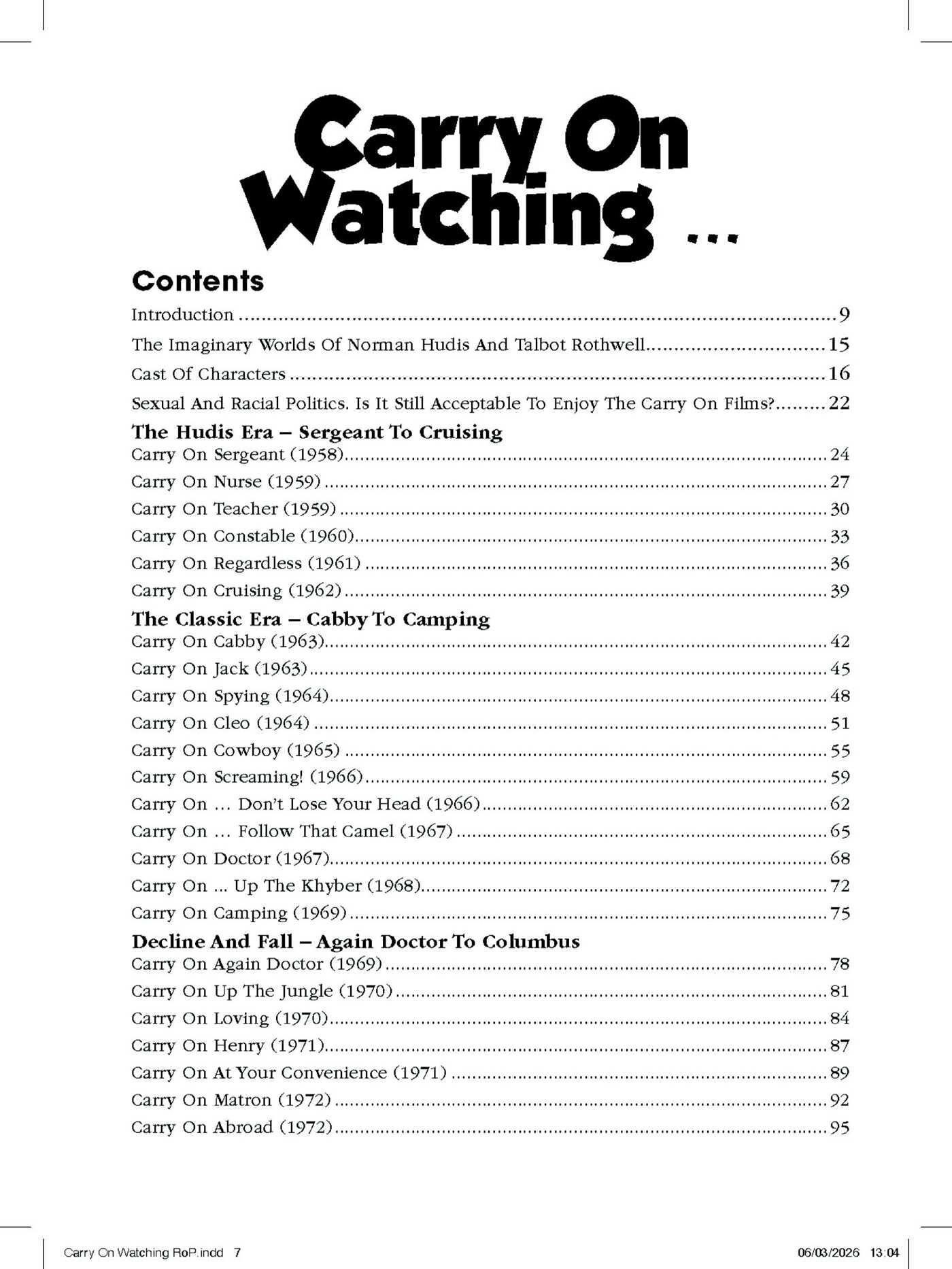 Carry On Watching …