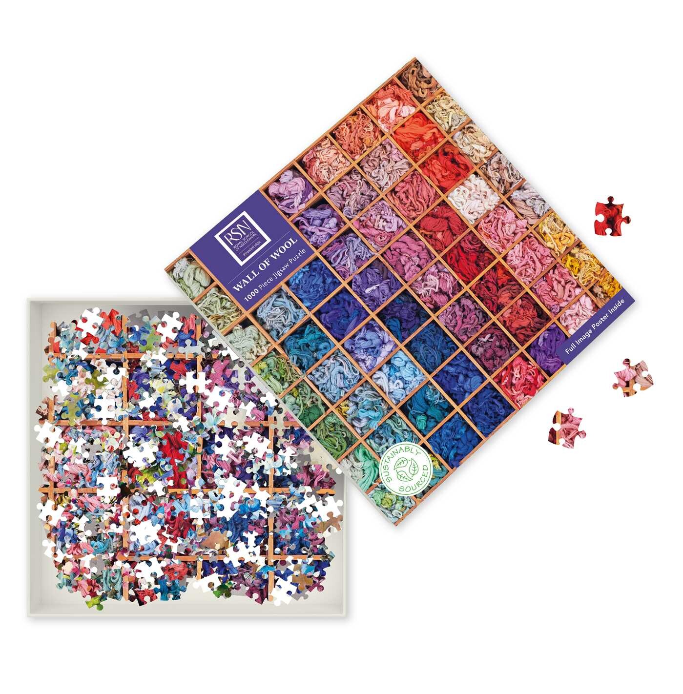 Adult Sustainable Jigsaw Puzzle: Royal School of Needlework: Wall of Wool