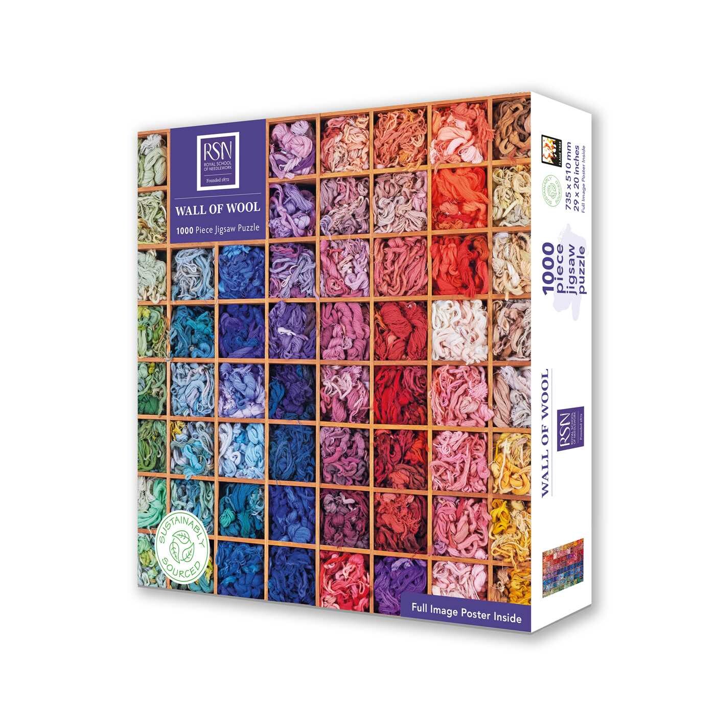 Adult Sustainable Jigsaw Puzzle: Royal School of Needlework: Wall of Wool
