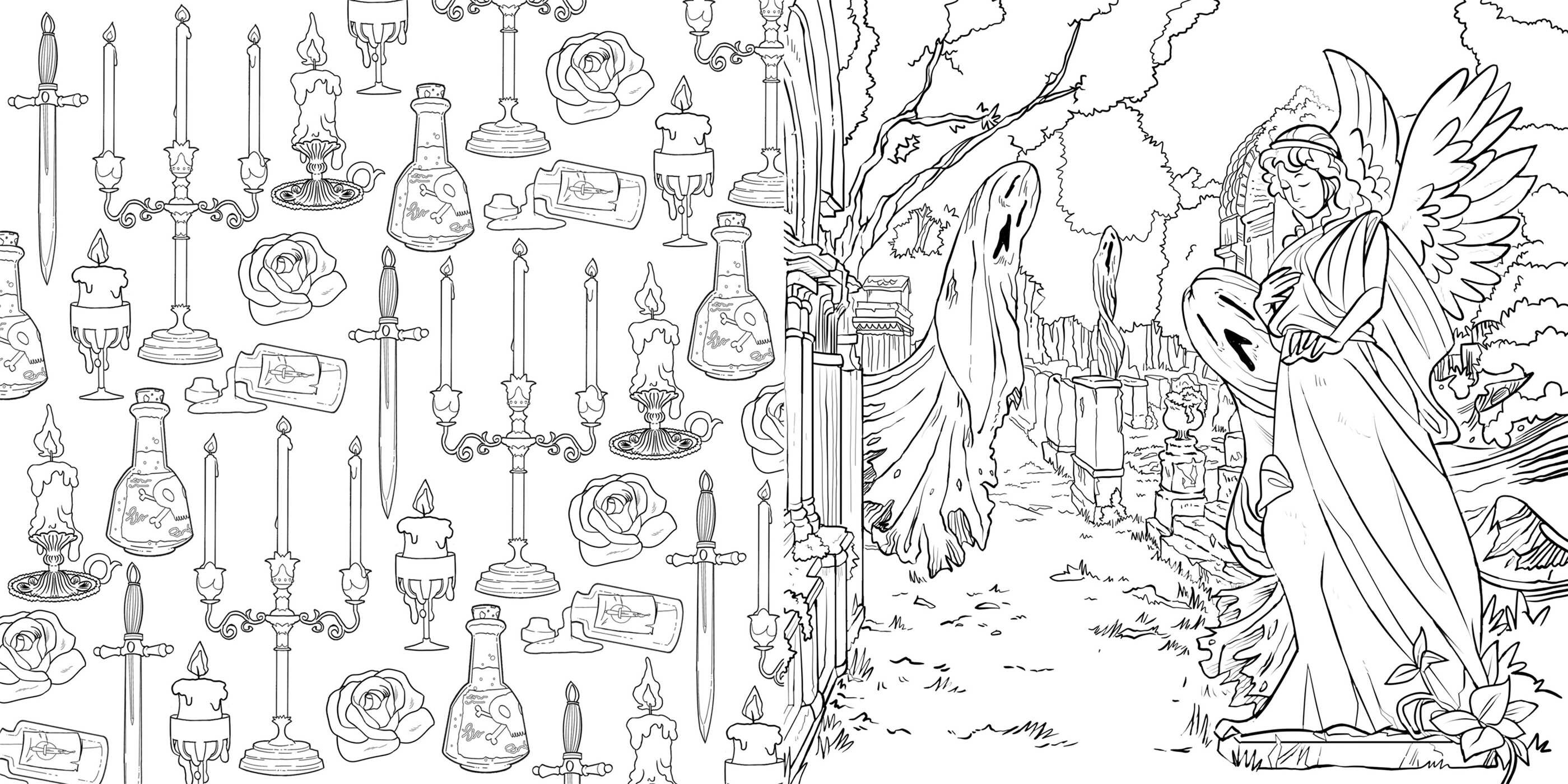Zombies, Freaks, and Monsters: Horror Coloring