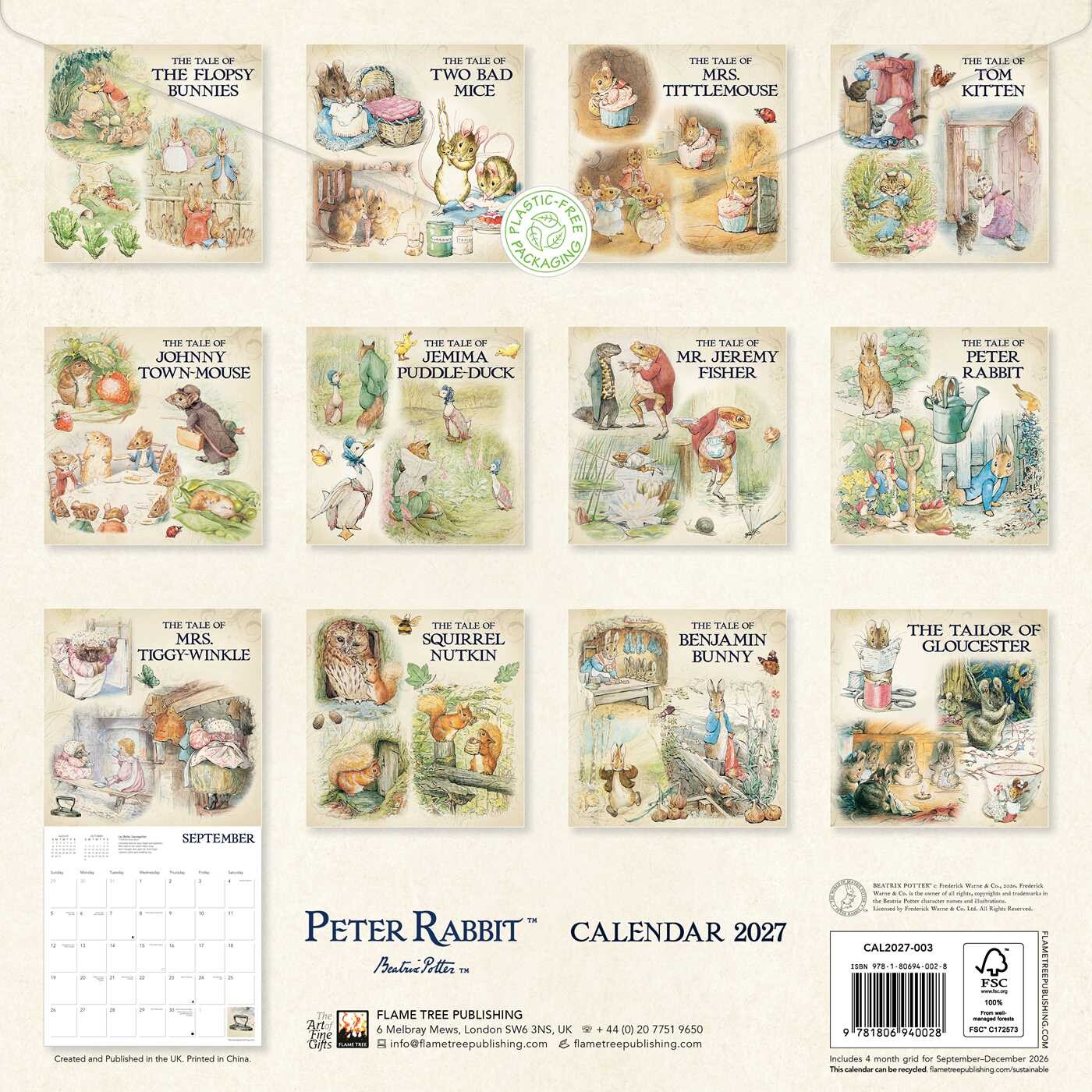 World of Peter Rabbit Wall Calendar 2027 (Art Calendar)