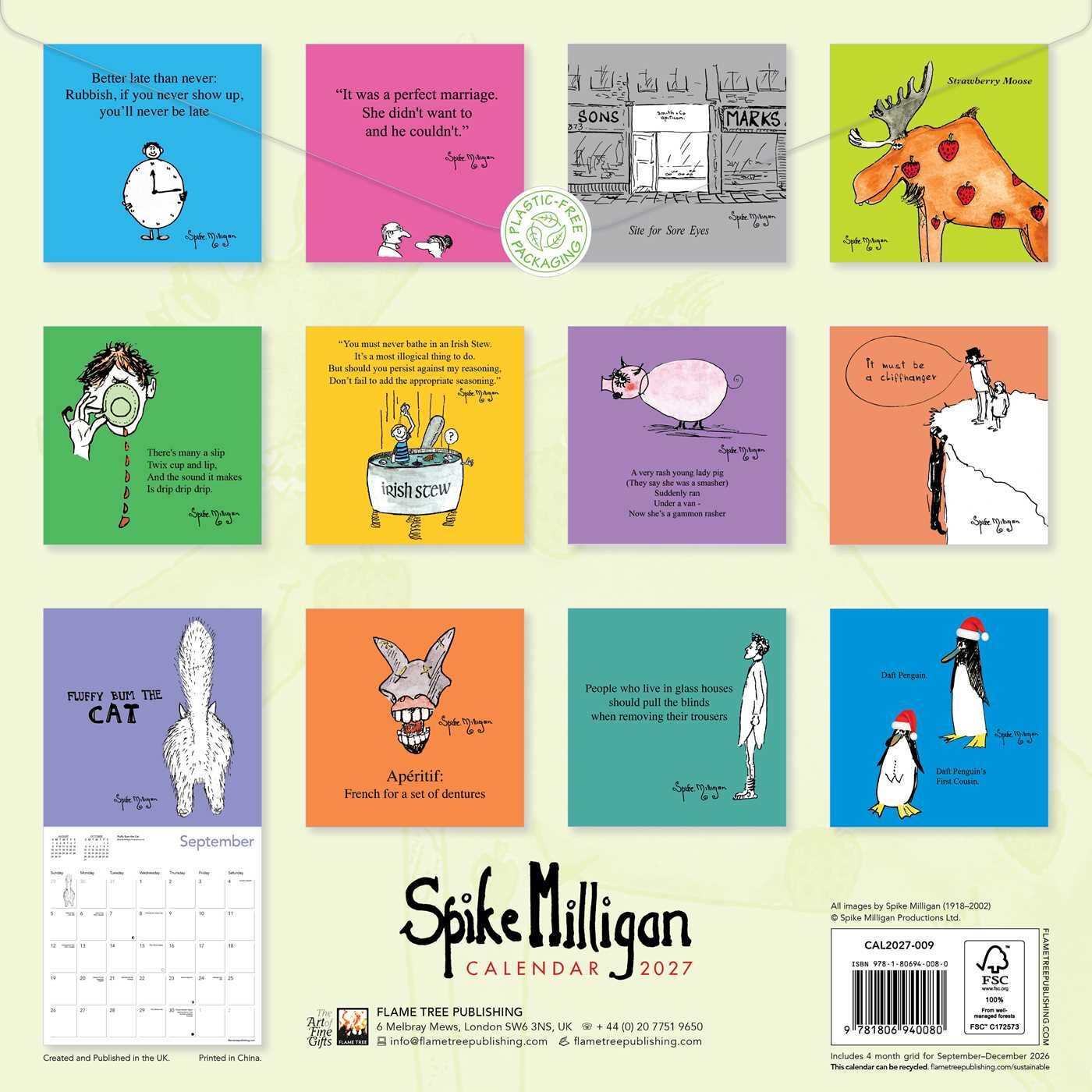 Spike Milligan Wall Calendar 2027 (Art Calendar)