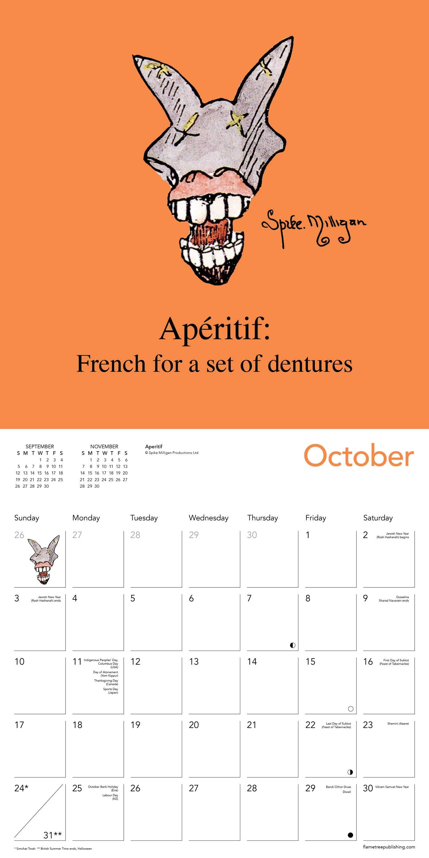 Spike Milligan Wall Calendar 2027 (Art Calendar)