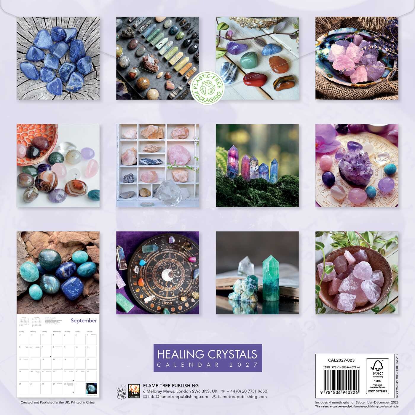 Healing Crystals Wall Calendar 2027 (Art Calendar)
