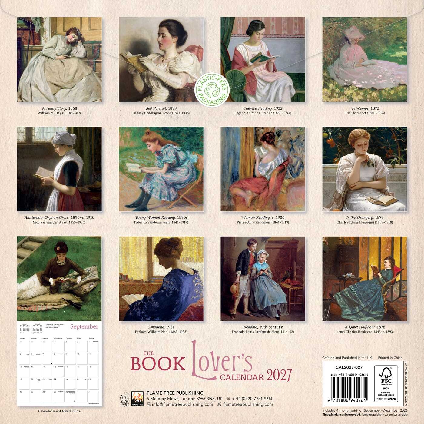 Book Lover's Wall Calendar 2027 (Art Calendar)