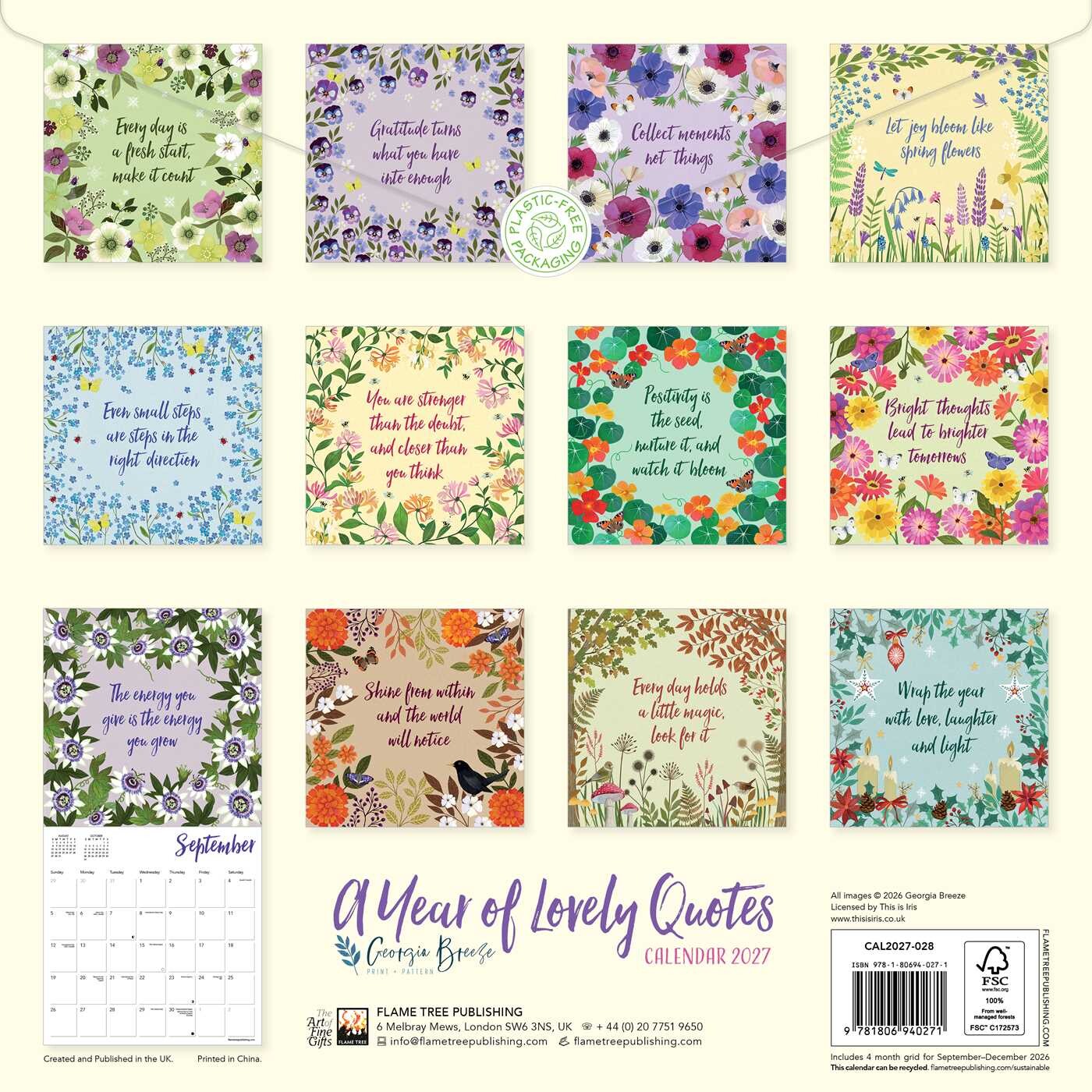 Year of Lovely Quotes Wall Calendar 2027 (Art Calendar)