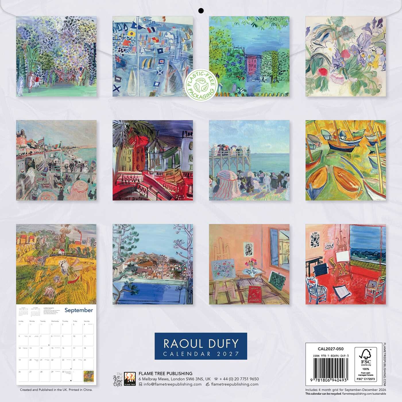 Raoul Dufy Wall Calendar 2027 (Art Calendar)