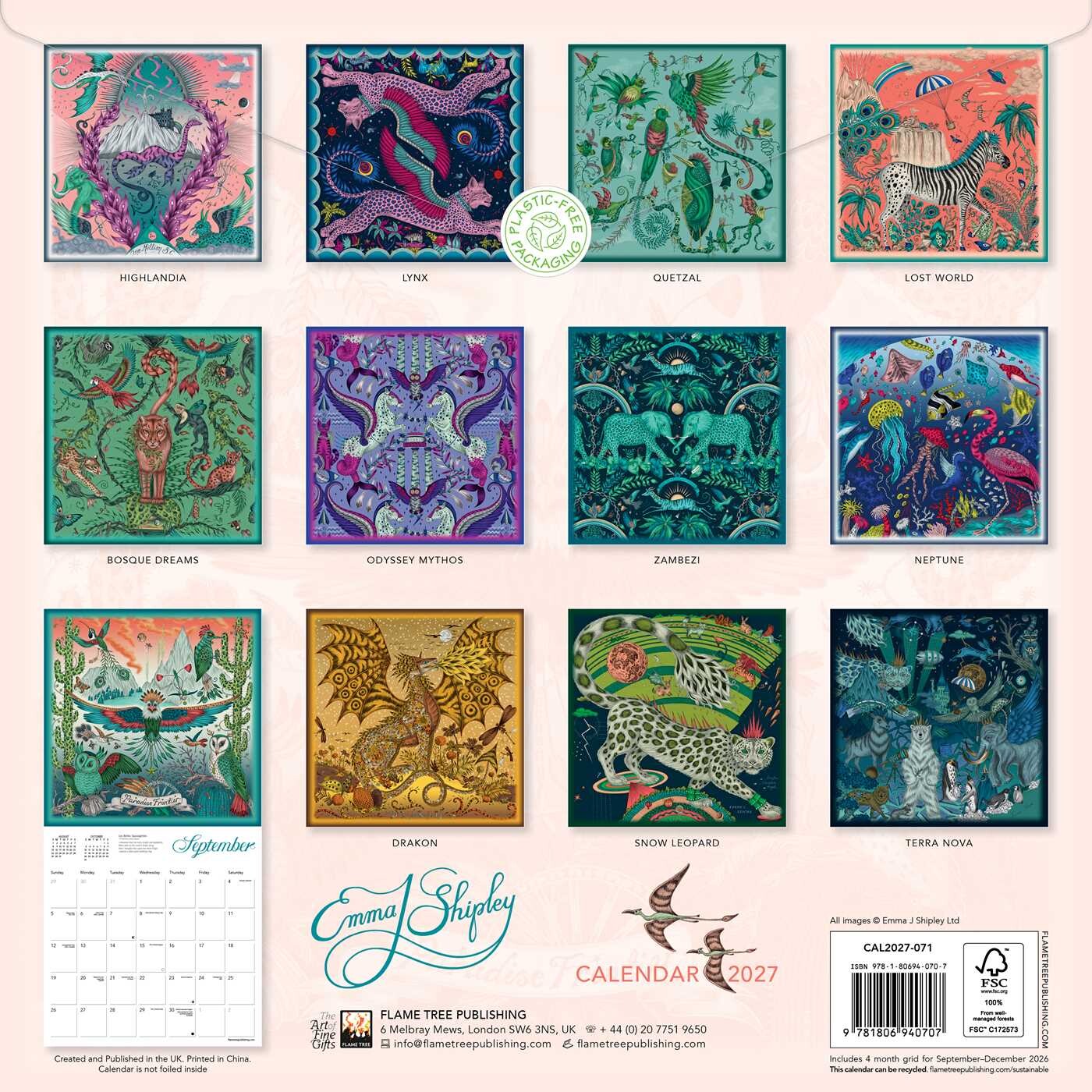 Emma J Shipley Wall Calendar 2027 (Art Calendar)