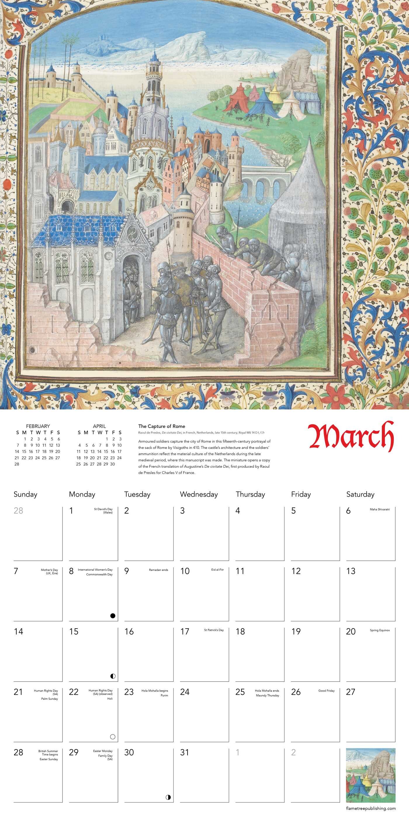 British Library: Medieval Manuscripts Wall Calendar 2027 (Art Calendar)