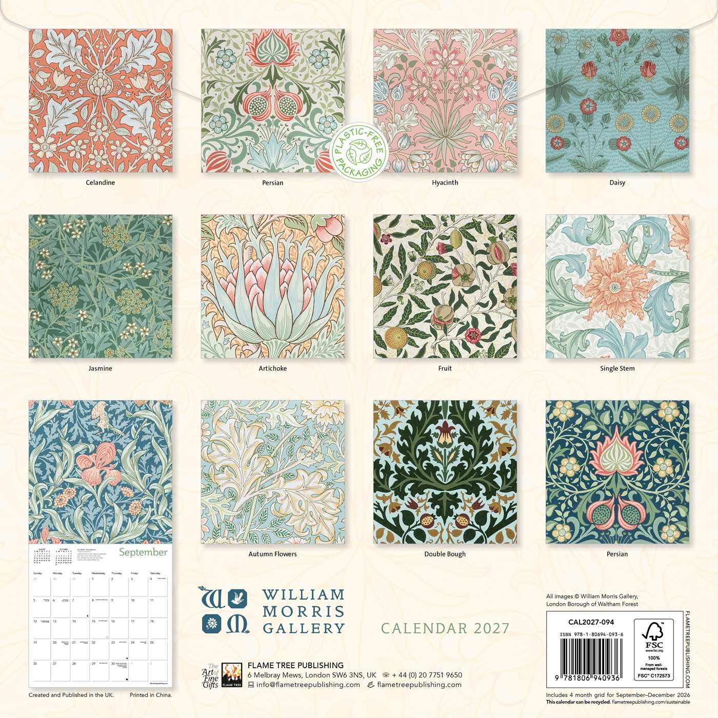 William Morris Gallery Wall Calendar 2027 (Art Calendar)
