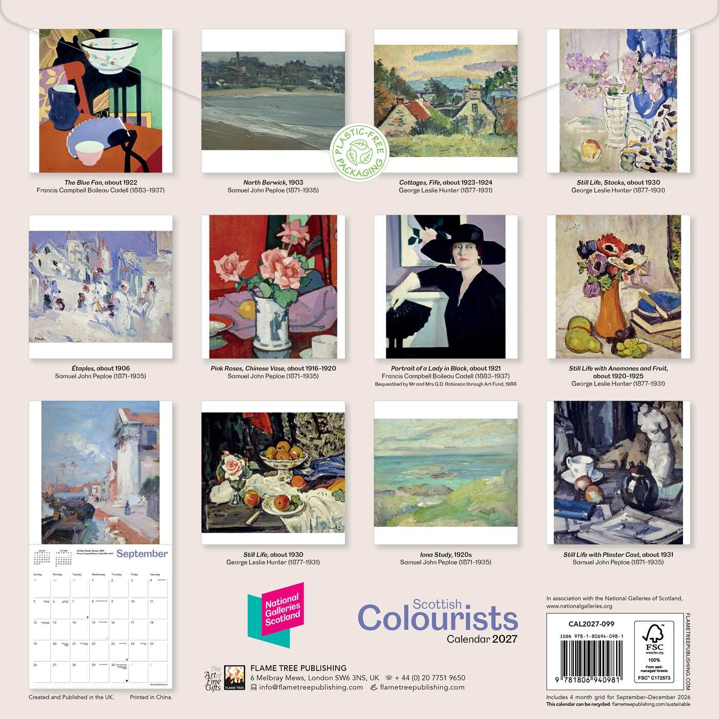 National Galleries Scotland: Scottish Colourists Wall Calendar 2027 (Art Calendar)