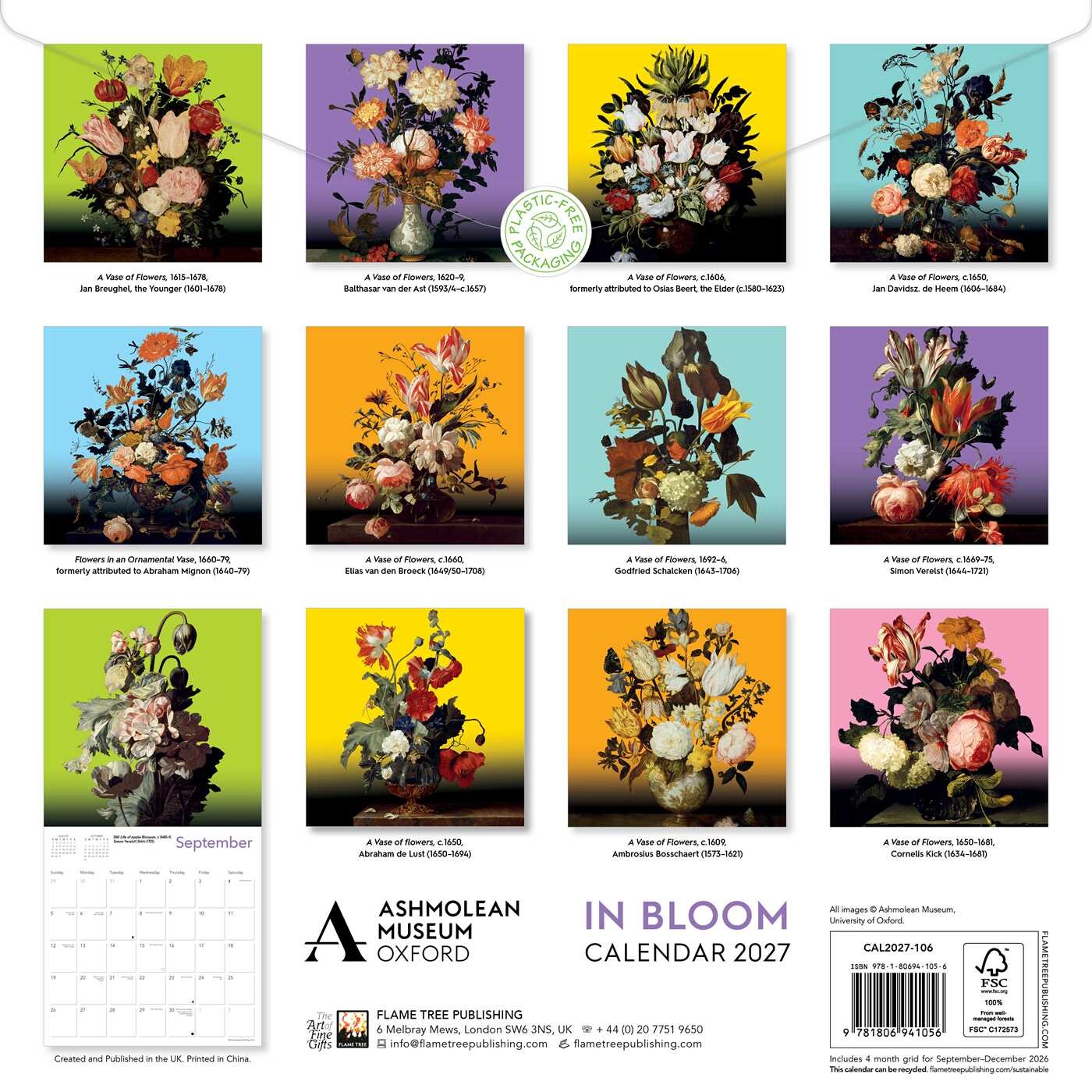 Ashmolean Museum: In Bloom Wall Calendar 2027 (Art Calendar)