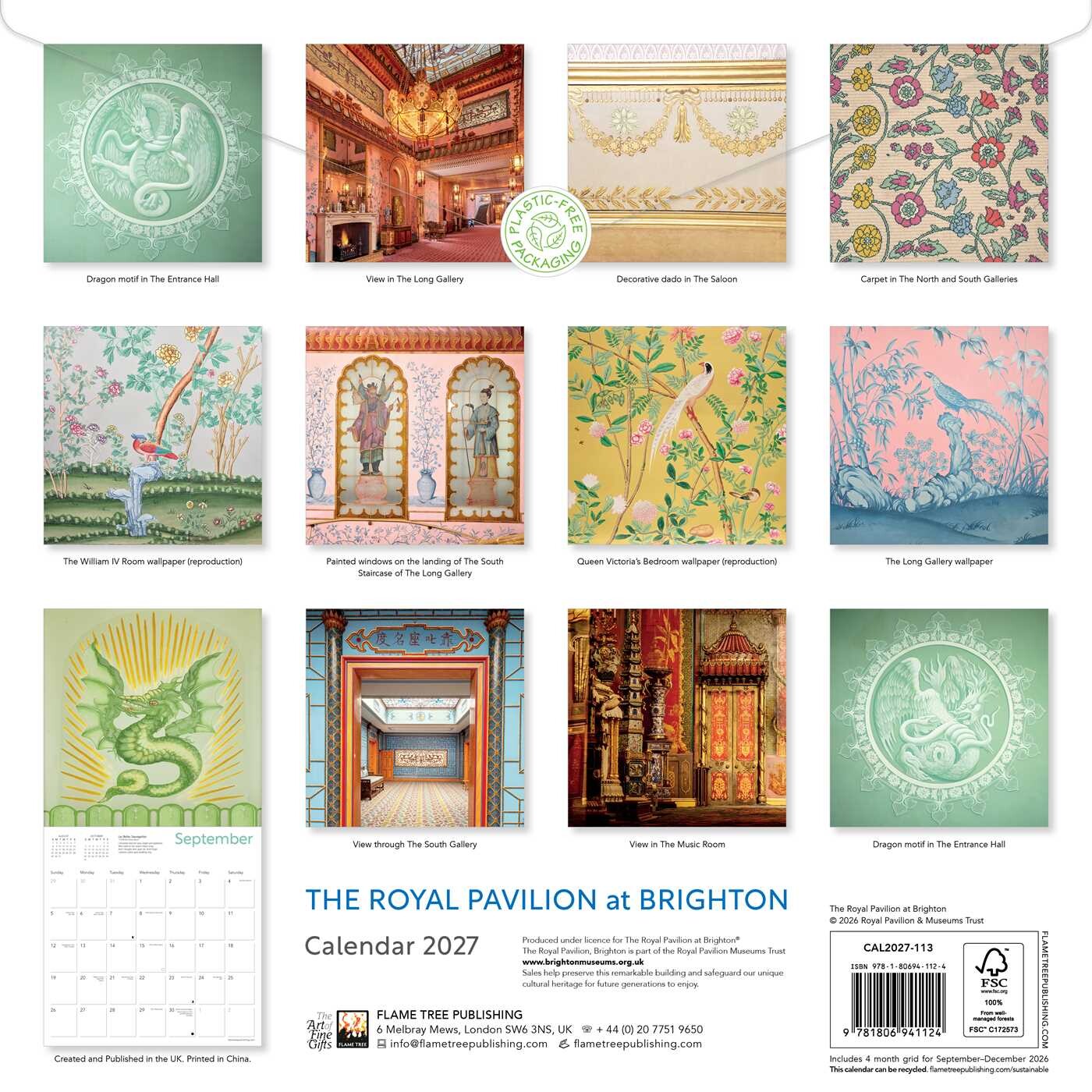 Royal Pavilion Brighton Wall Calendar 2027 (Art Calendar)