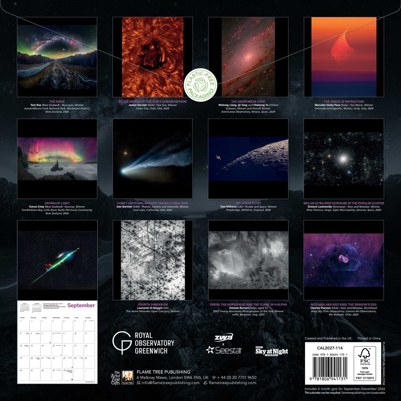 Royal Observatory Greenwich: ZWO Astronomy Photographer of the Year Wall Calendar 2027 (Art Calendar)