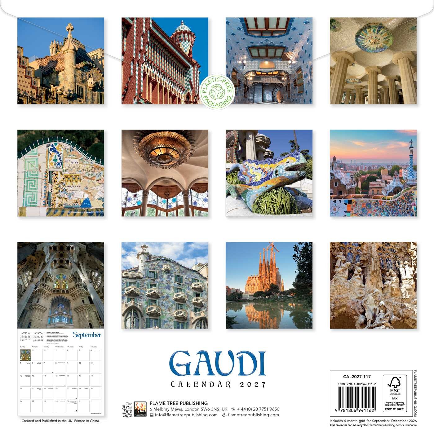Gaudí Wall Calendar 2027 (Art Calendar)