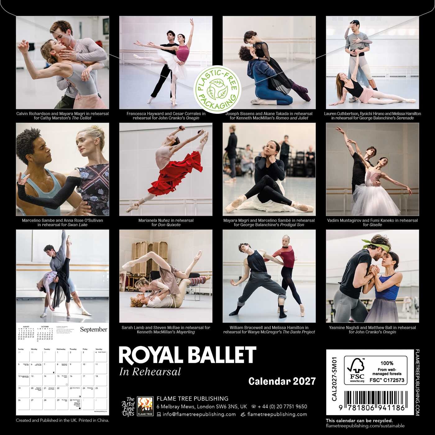 Royal Ballet In Rehearsal Mini Wall calendar 2027 (Art Calendar)
