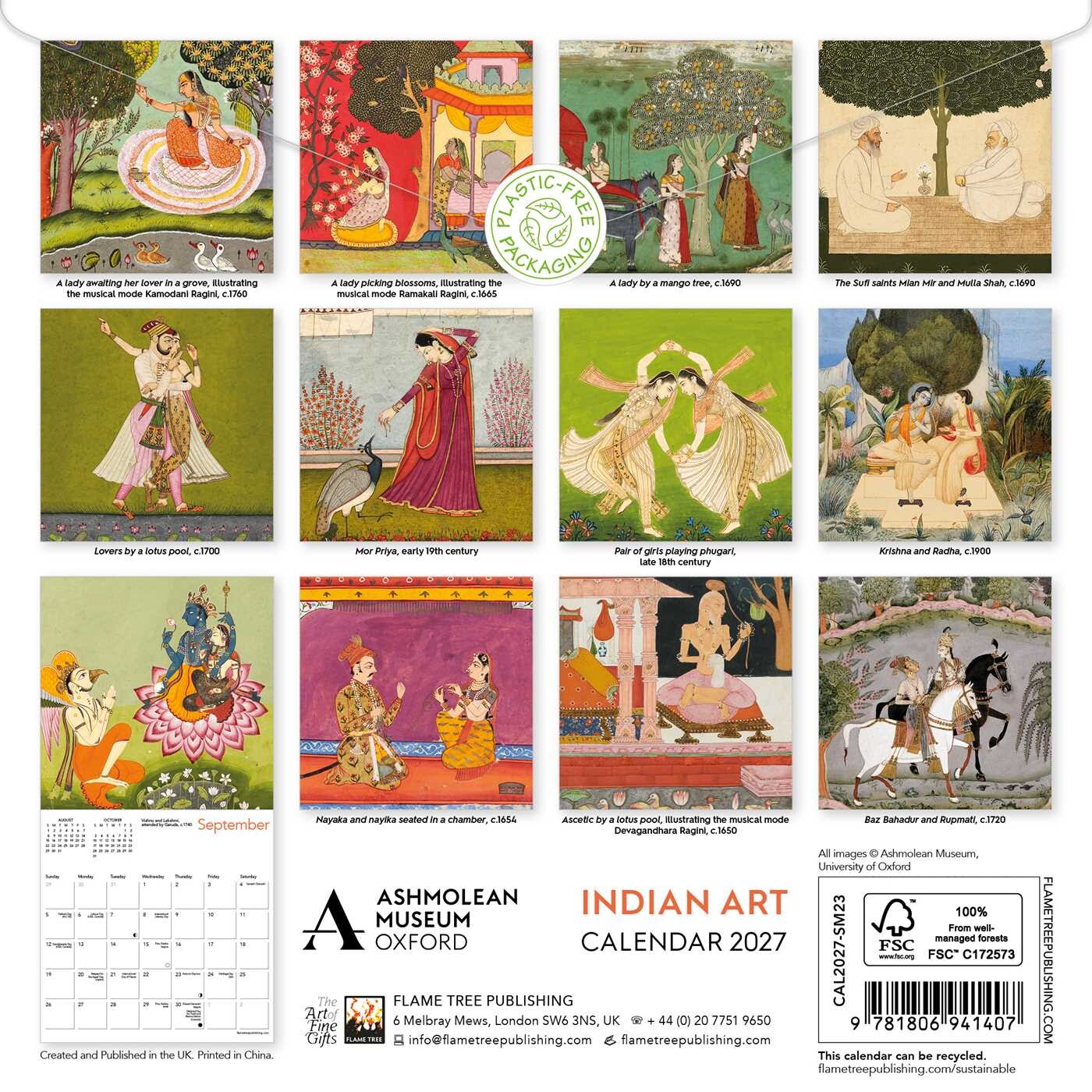 Ashmolean Museum: Indian Art Mini Wall Calendar 2027 (Art Calendar)