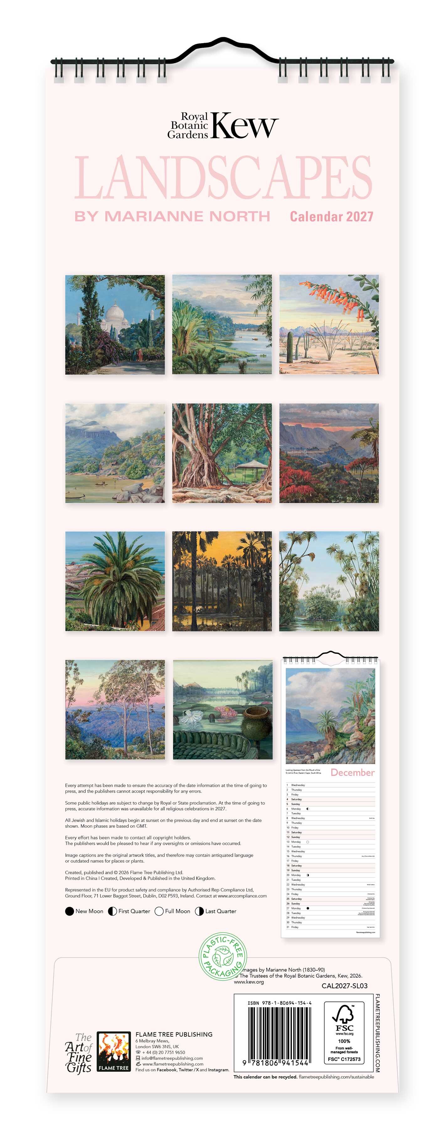 Kew Gardens: Landscapes by Marianne North Slim Calendar 2027 (Art Calendar)