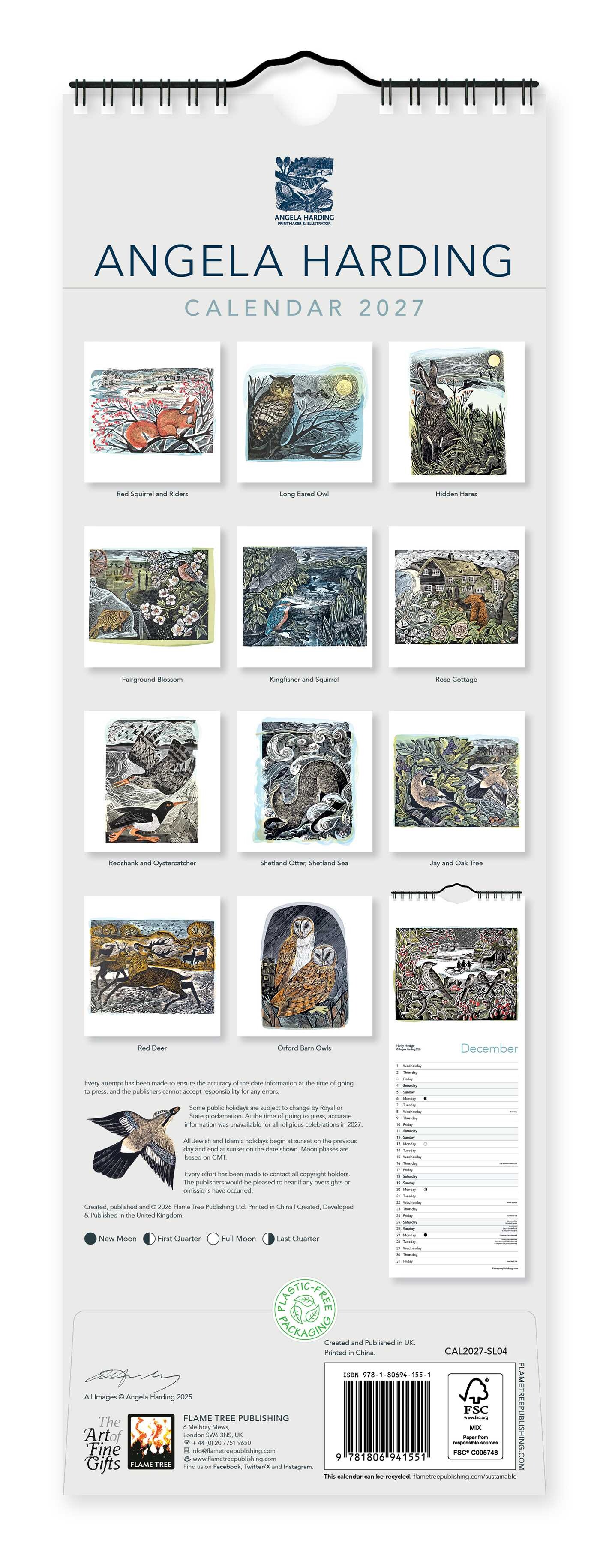 Angela Harding Slim Calendar 2027 (Art Calendar)