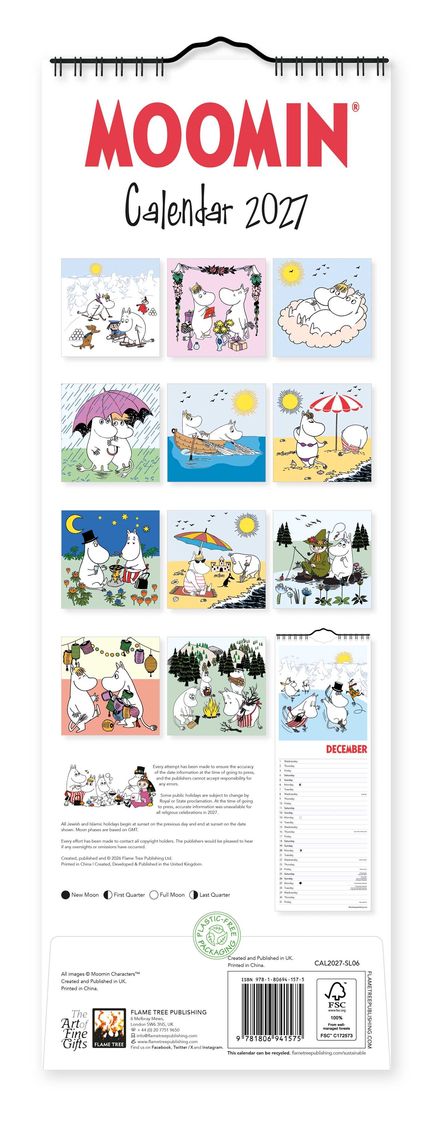 Moomin Slim Calendar 2027 (Art Calendar)