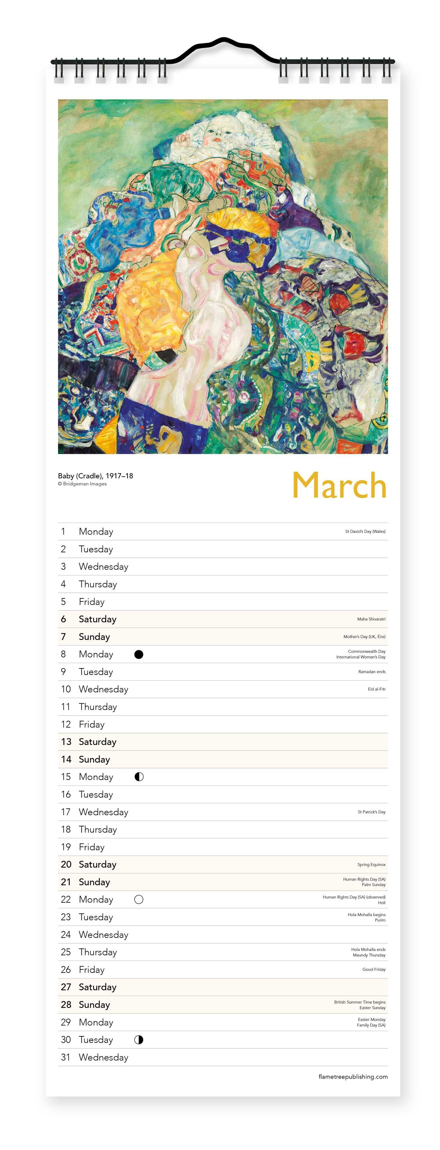 Gustav Klimt Slim Calendar 2027 (Art Calendar)