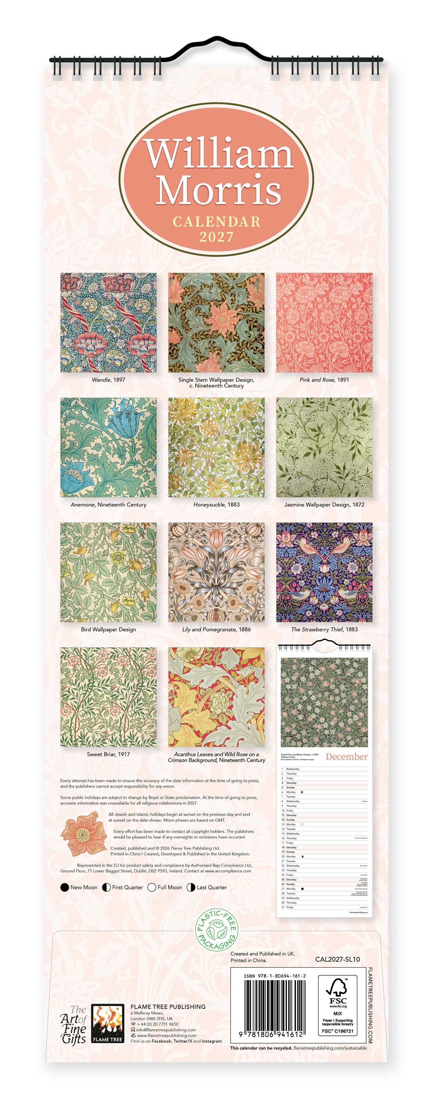 William Morris Slim Calendar 2027 (Art Calendar)