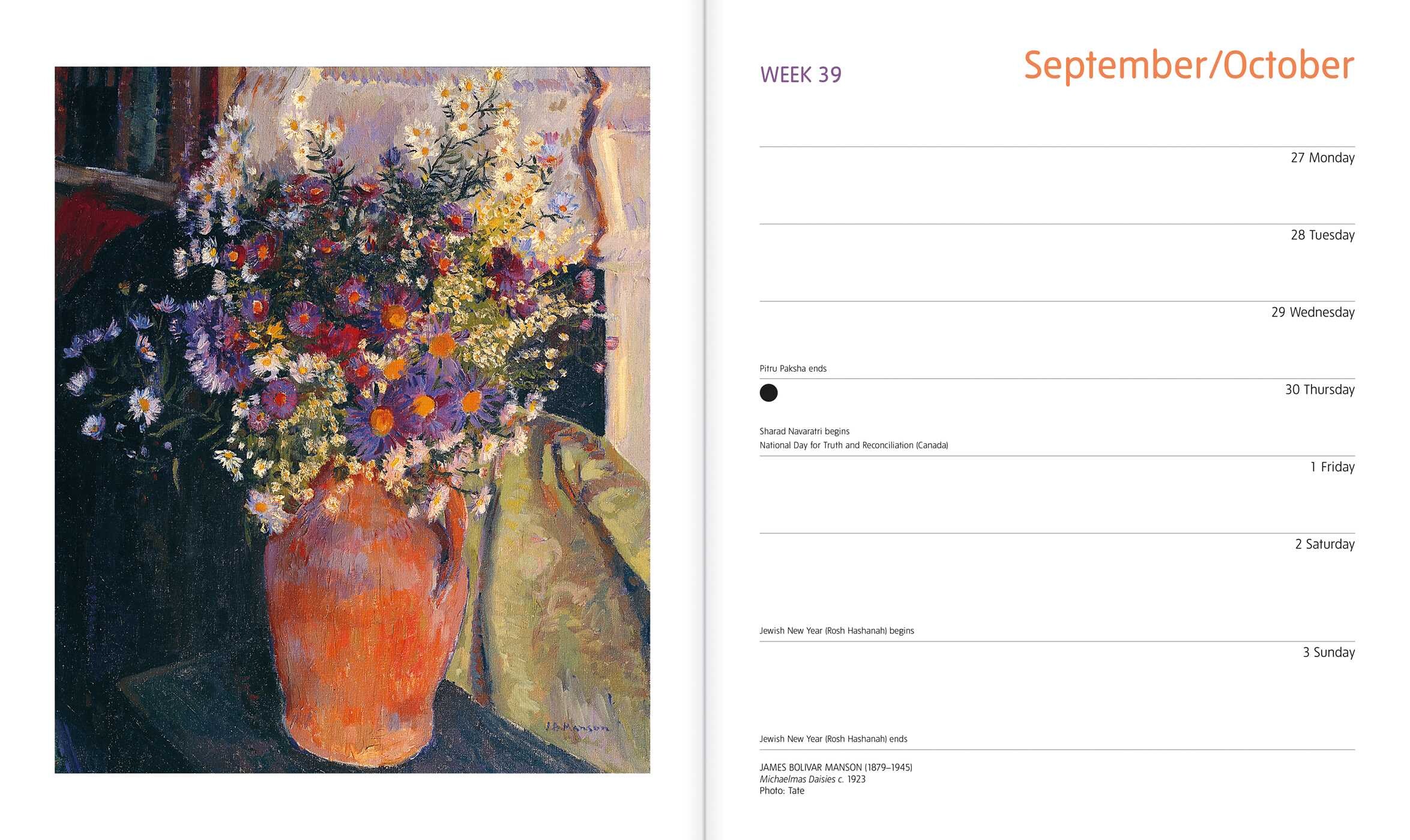Tate 2027 Desk Diary Planner - Week to View, Illustrated throughout