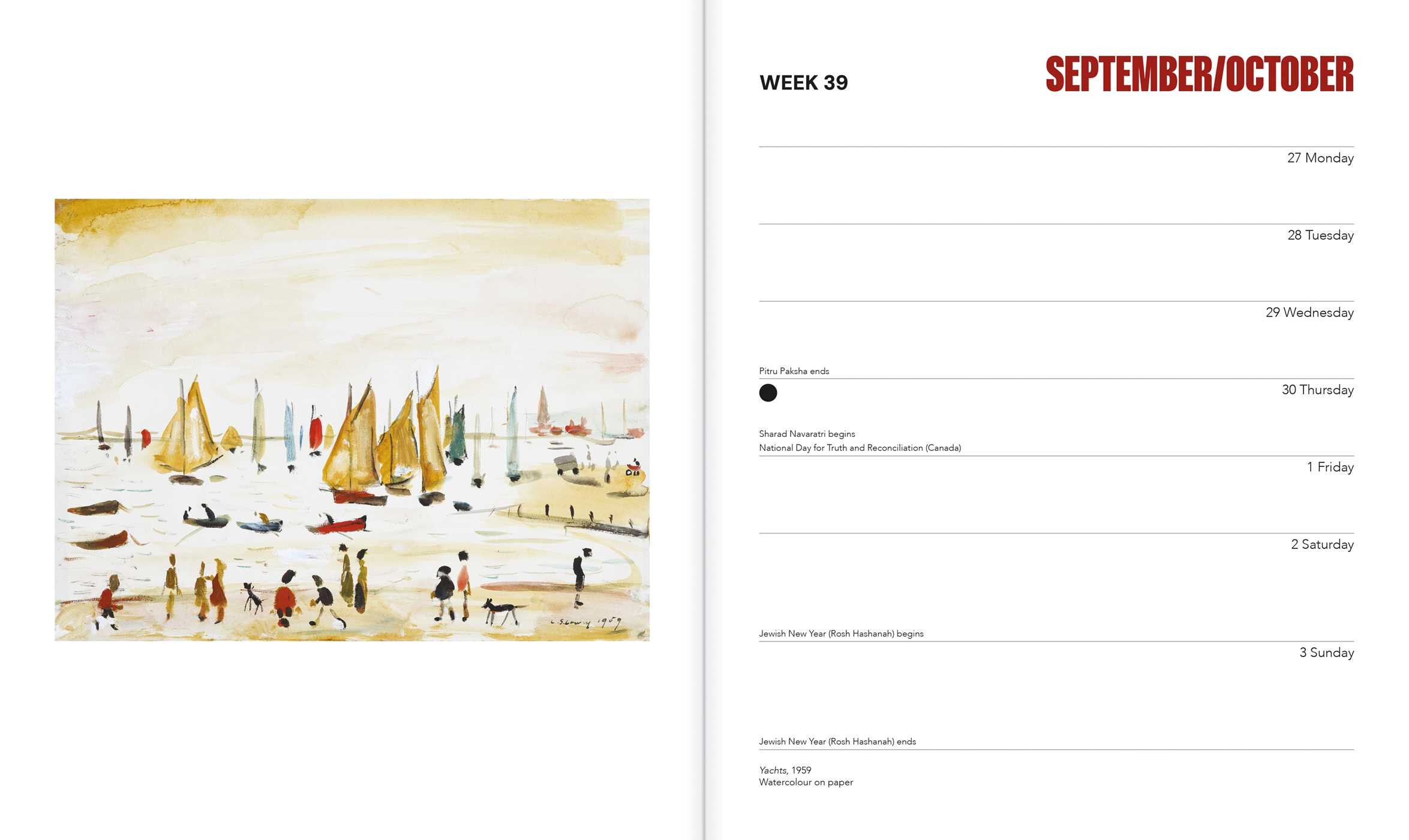 Lowry 2027 Desk Diary Planner - Week to View, Illustrated throughout