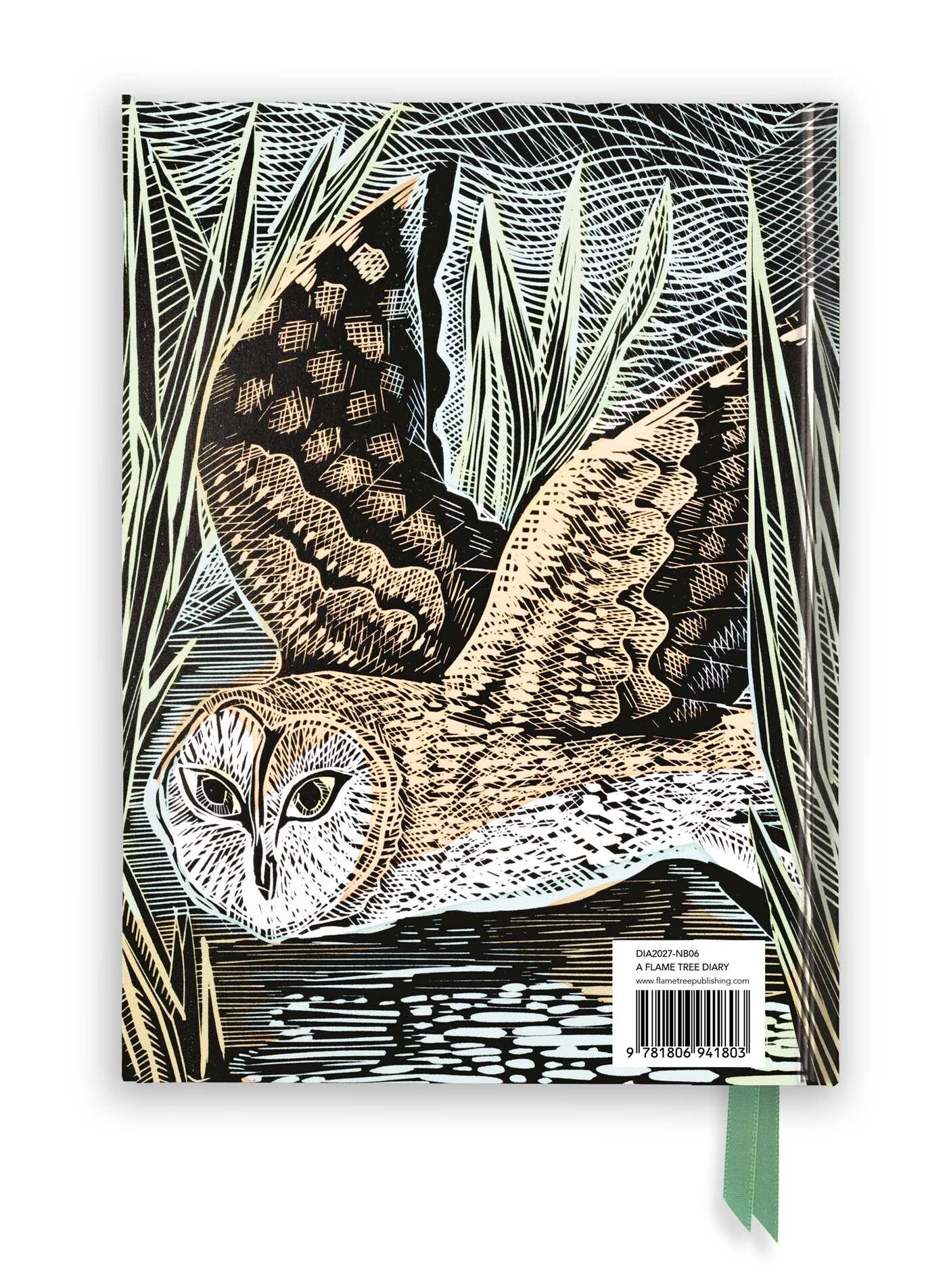 Angela Harding: Marsh Owl 2027 Luxury Diary Planner – Page to View with Notes
