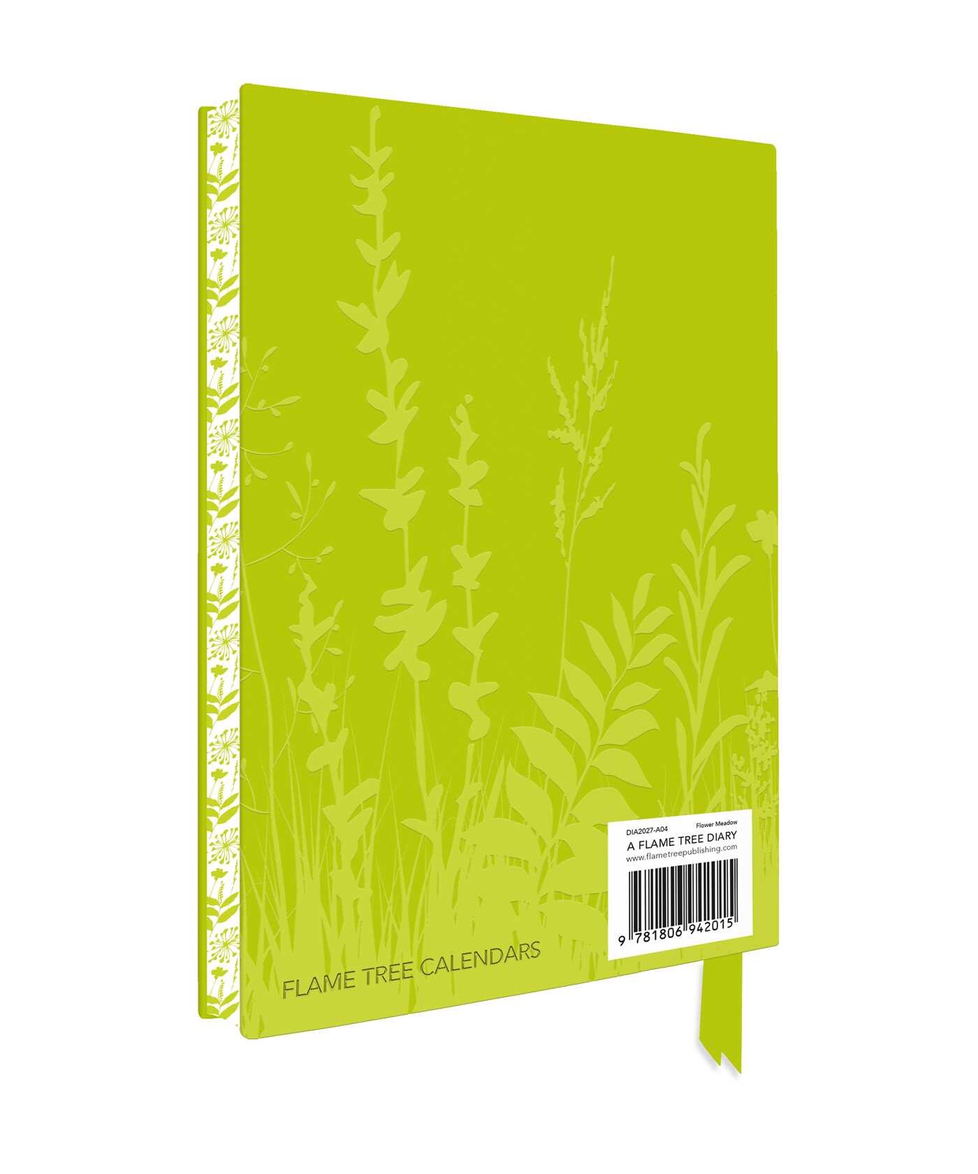 Flower Meadow 2027 Artisan Art Vegan Leather Diary Planner - Page to View with Notes
