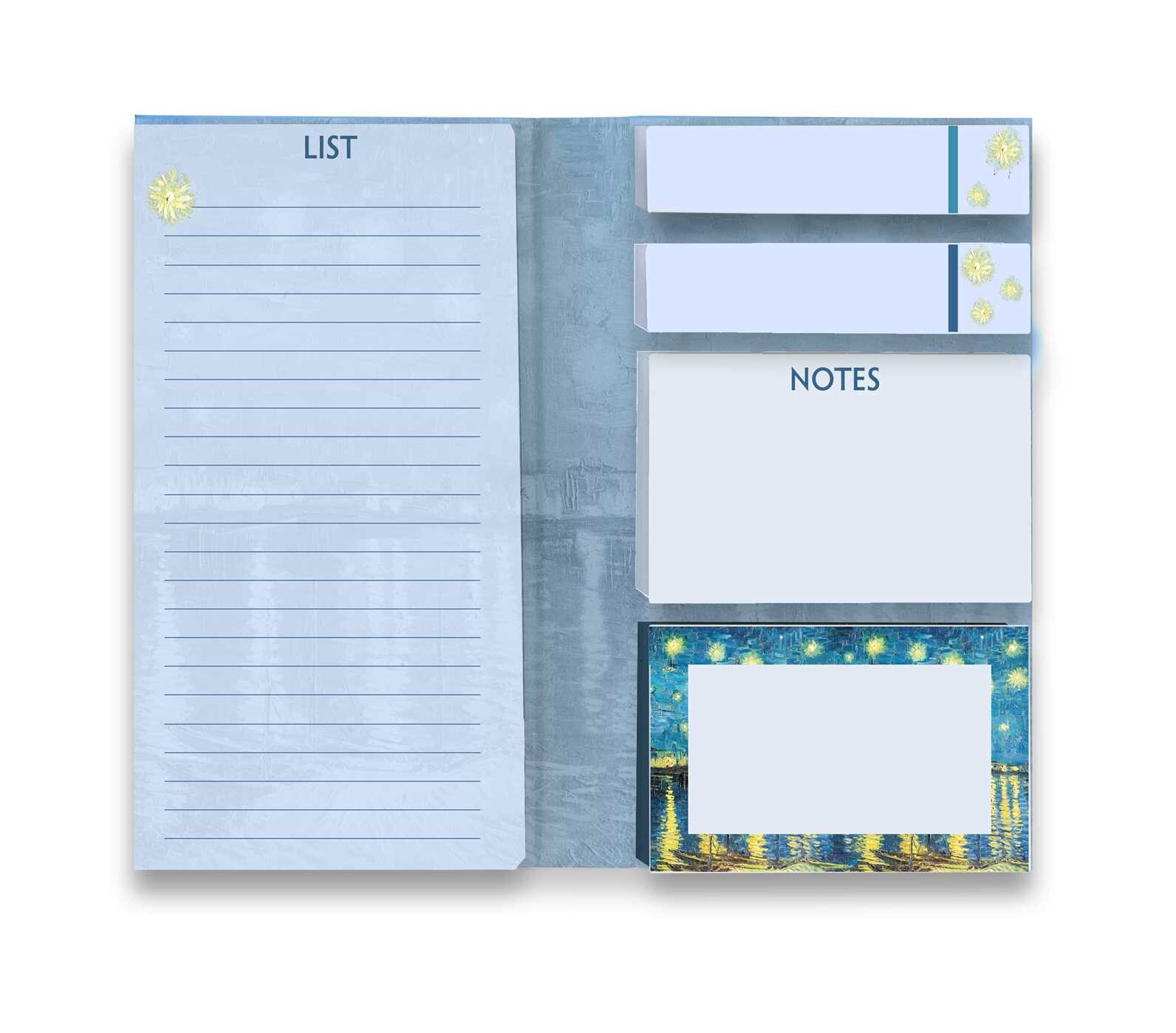 Vincent van Gogh: Starry Night over the Rhône Flame Tree Sticky Notes Folder