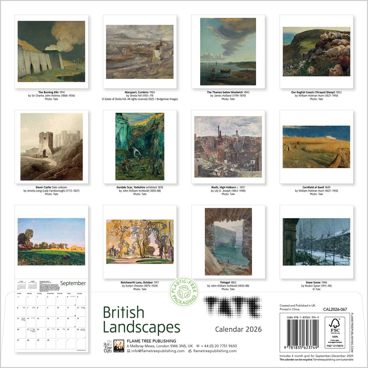 Tate British Landscapes Wall Calendar 2026 (Art Calendar) Book