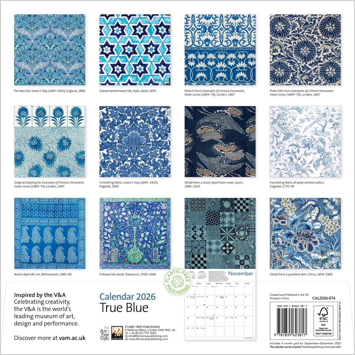 V&amp;A: True Blue Wall Calendar 2026 (Art Calendar) - Book Summary &amp; Video ...