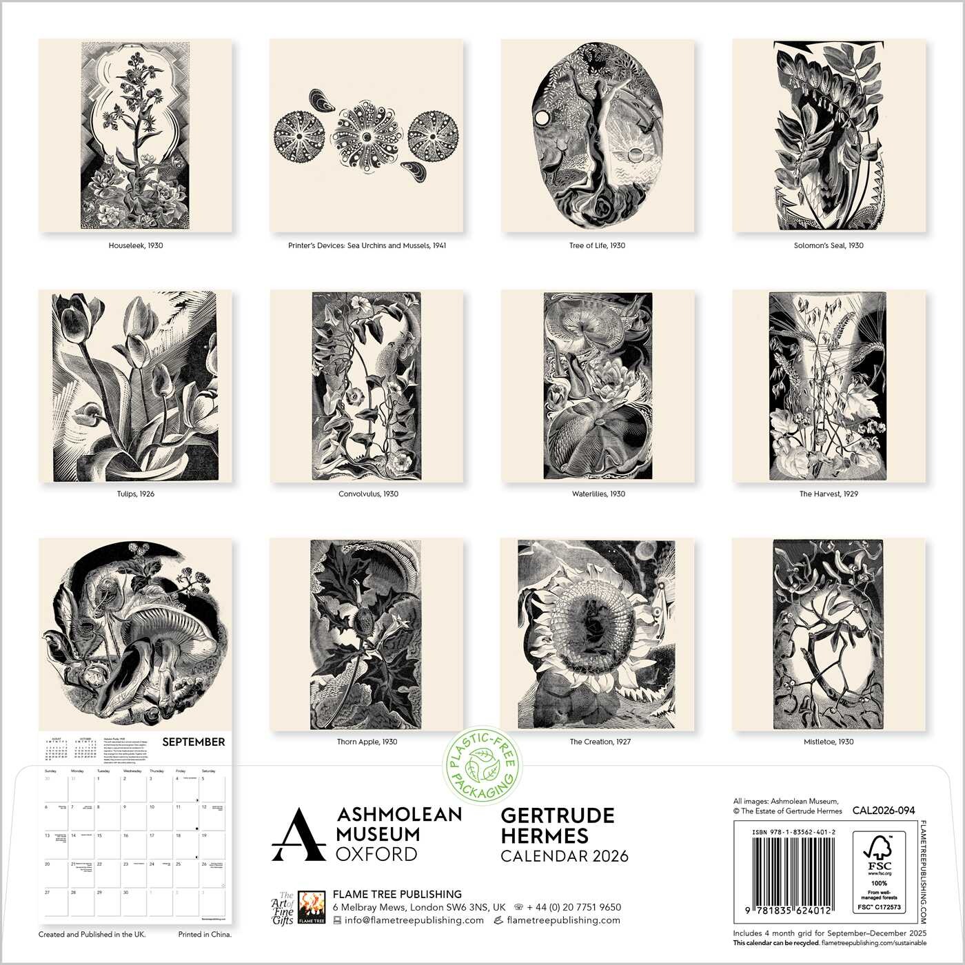 Ashmolean Museum Gertrude Hermes Wall Calendar 2026 (Art Calendar Ashmolean Museum Gertrude Hermes Wall Calendar 2026 (Art Calendar
