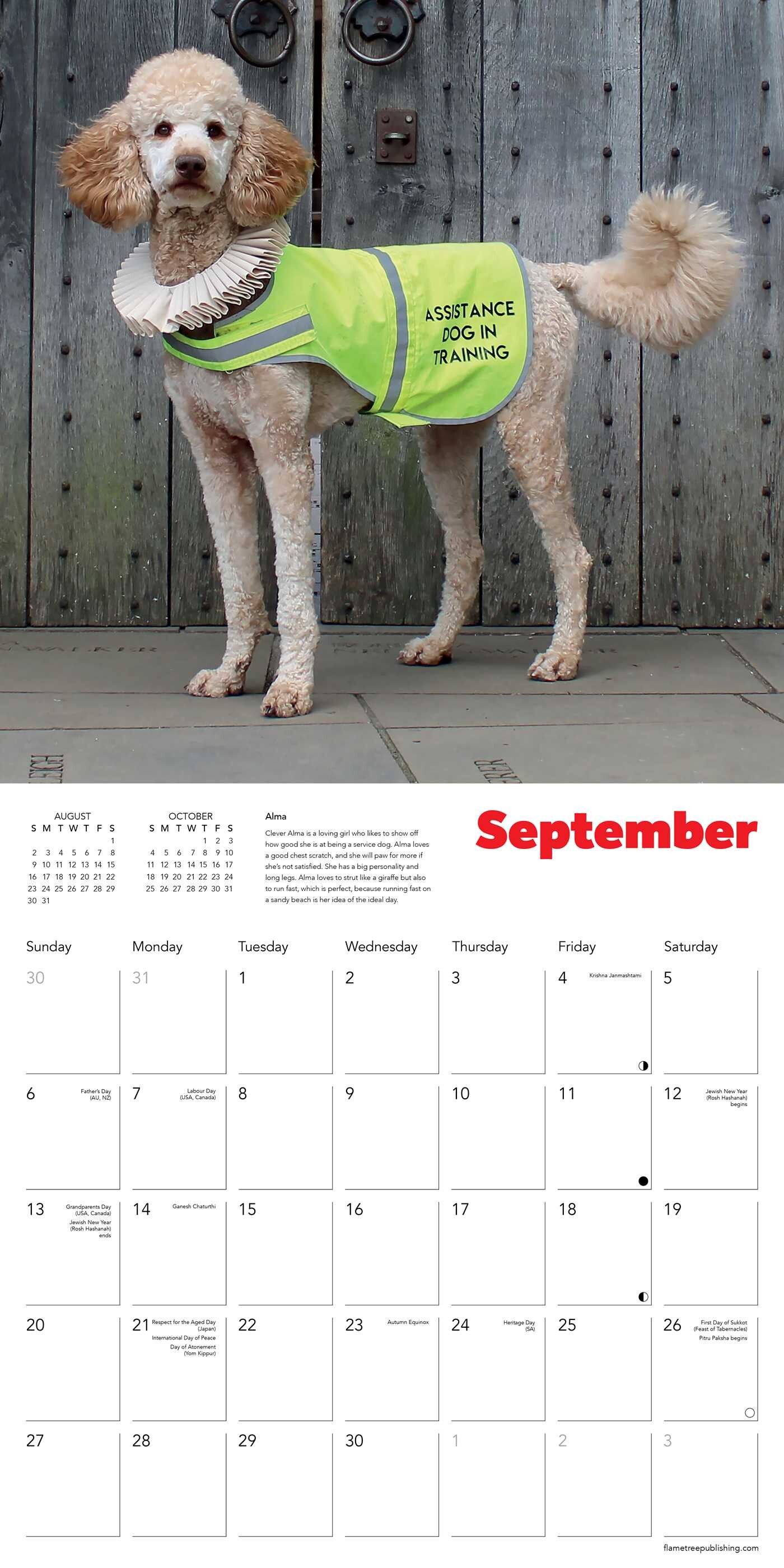 Shakespeare's Globe Dogs in Ruffs Wall Calendar 2026 (Art Calendar