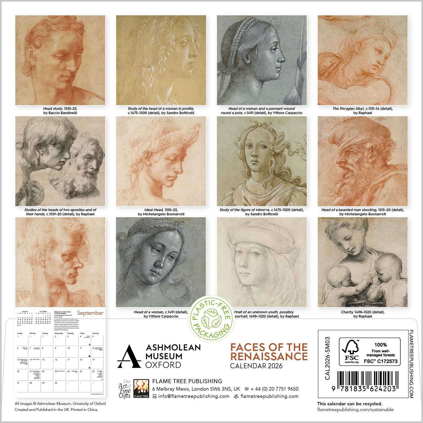 Ashmolean Museum: Faces of the Renaissance Mini Wall Calendar 2026 (Art ...