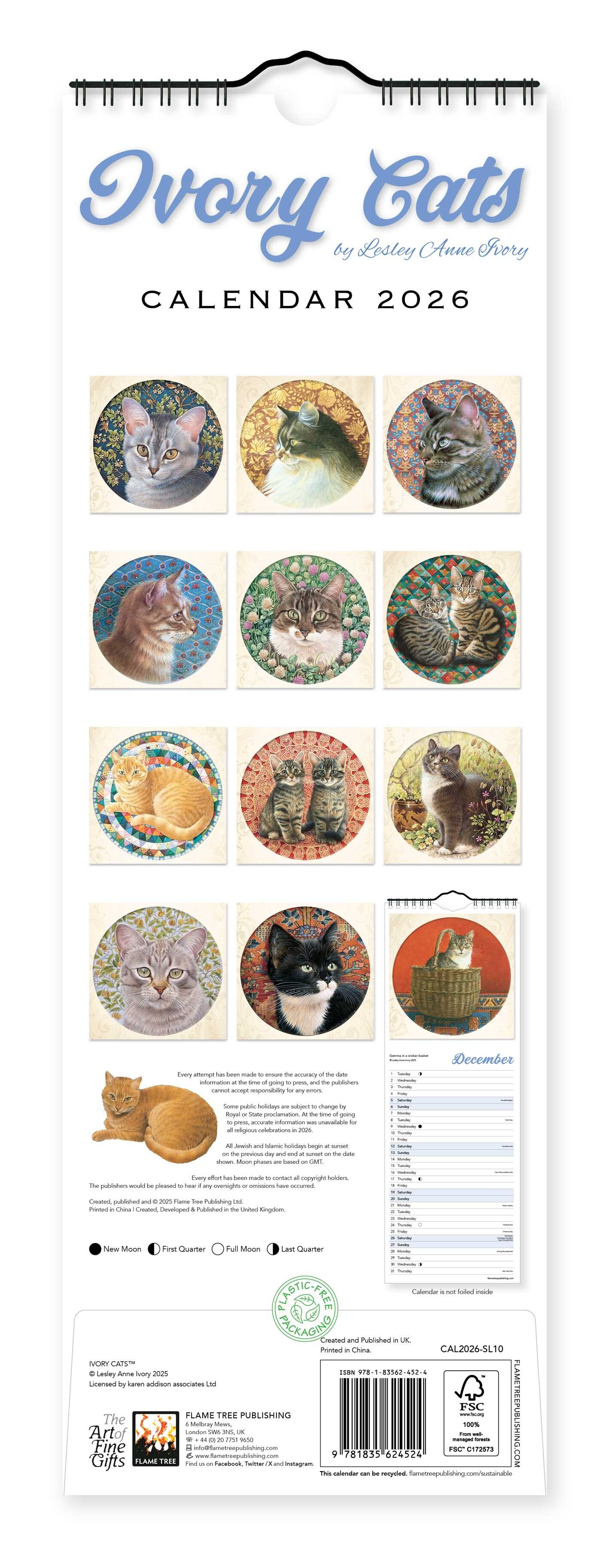 Ivory Cats Slim Calendar 2026 (Art Calendar) Book Summary & Video