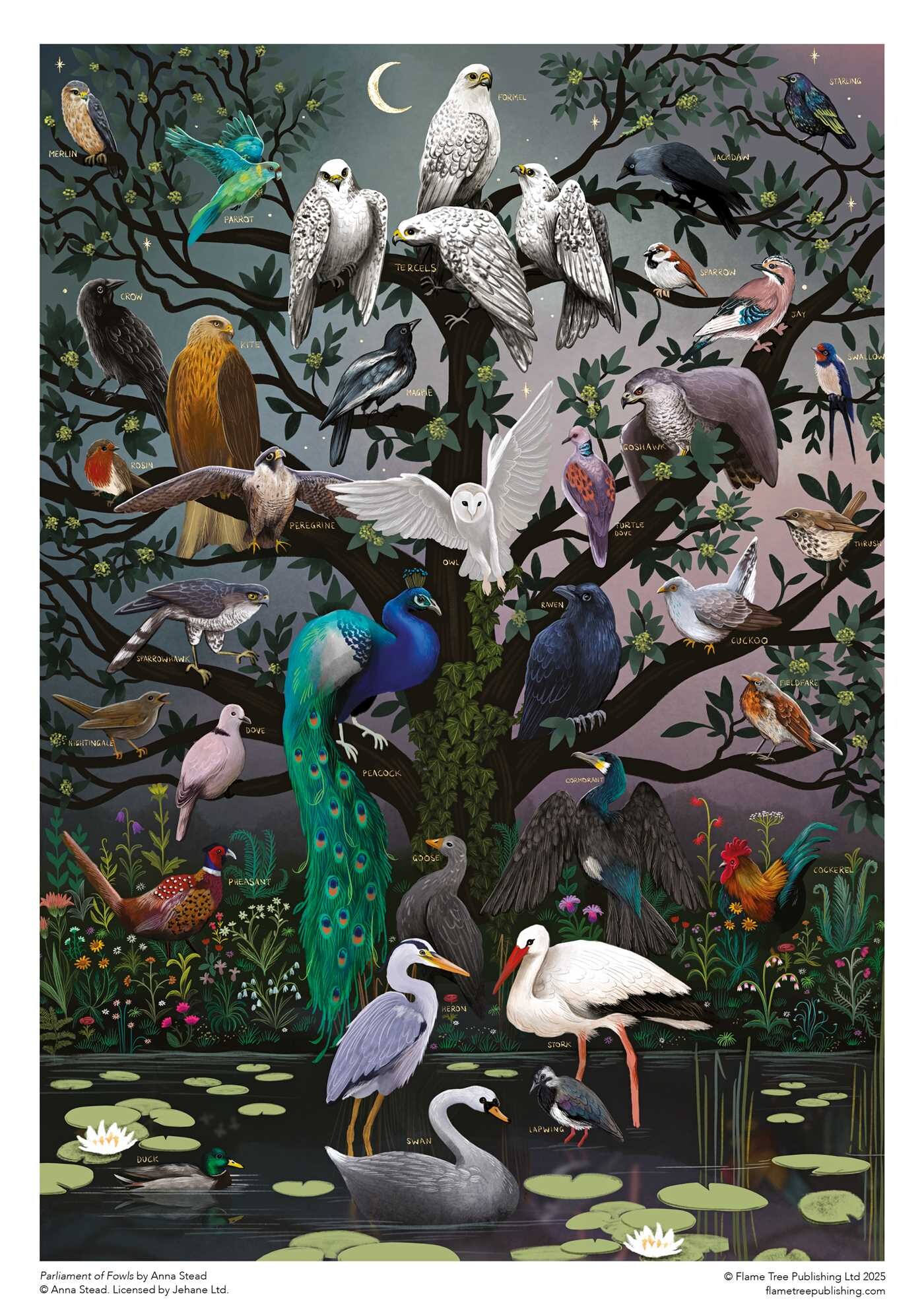 Adult Sustainable Jigsaw Puzzle Anna Stead: Parliament of Fowls