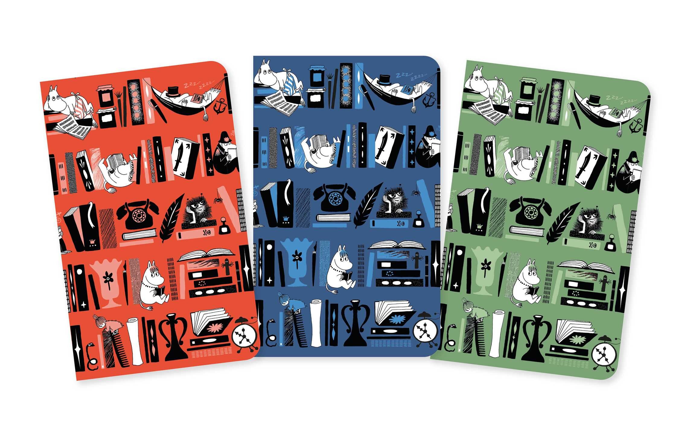 Moomin Bookshelves Set of 3 Mini Notebooks