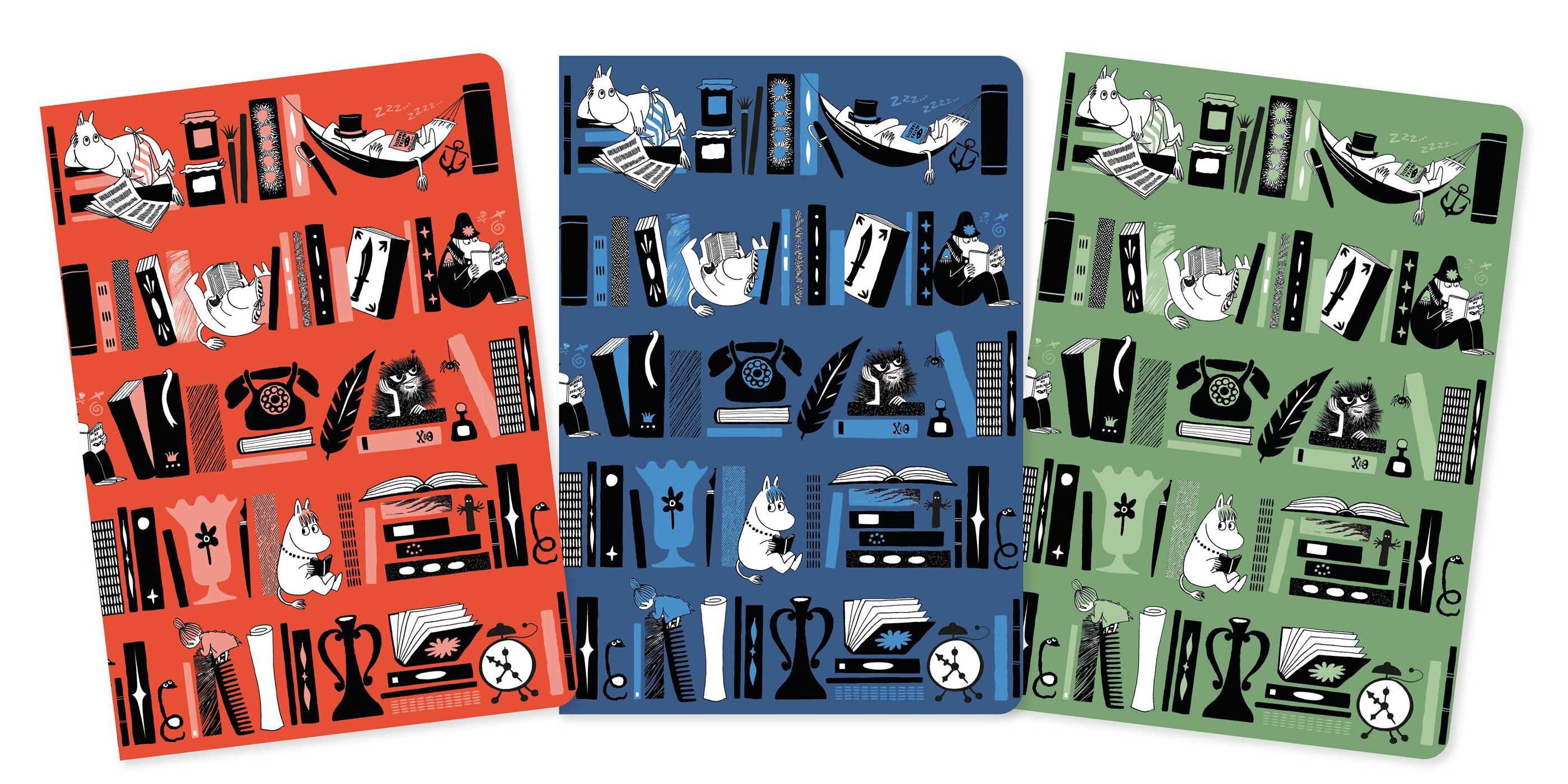 Moomin Bookshelves Set of 3 Standard Notebooks