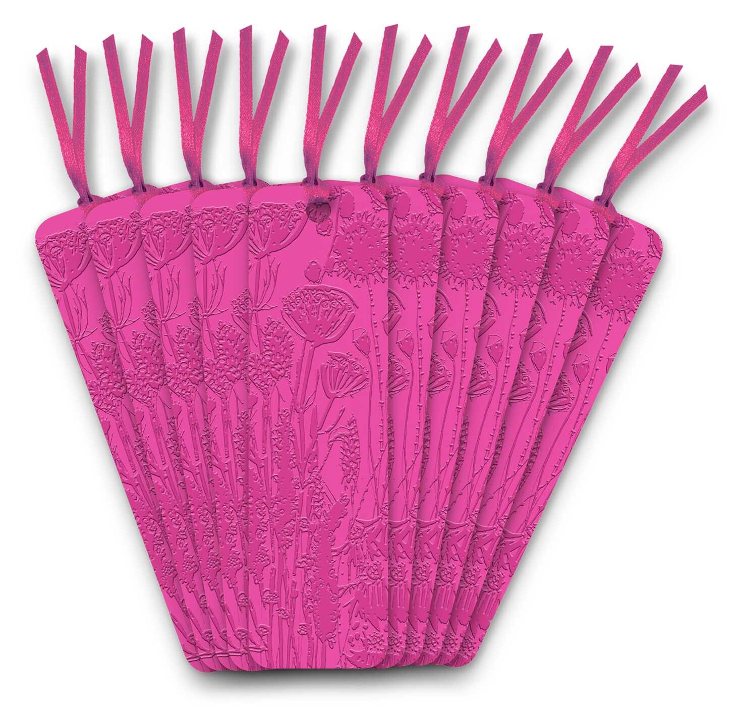 Lucy Innes Williams: Pink Garden House Artisan Art Vegan Leather Bookmarks (pack of 10)