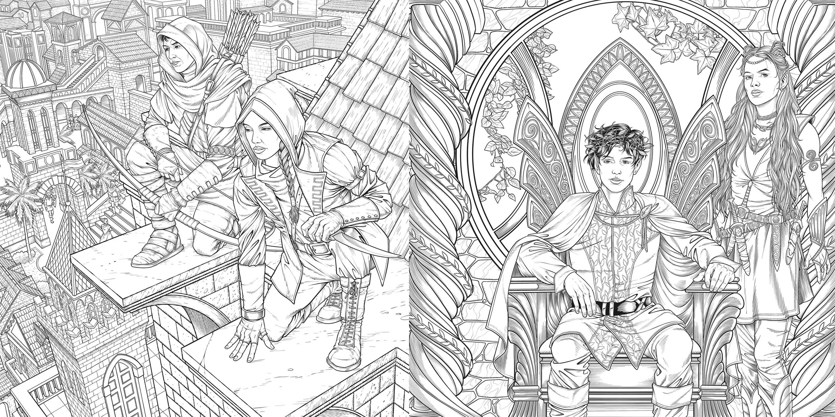 Crowns and Flames Coloring Book