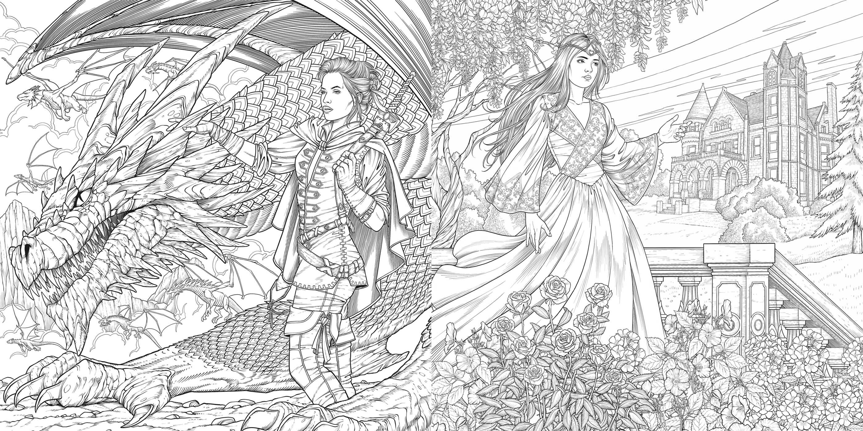 Crowns and Flames Coloring Book