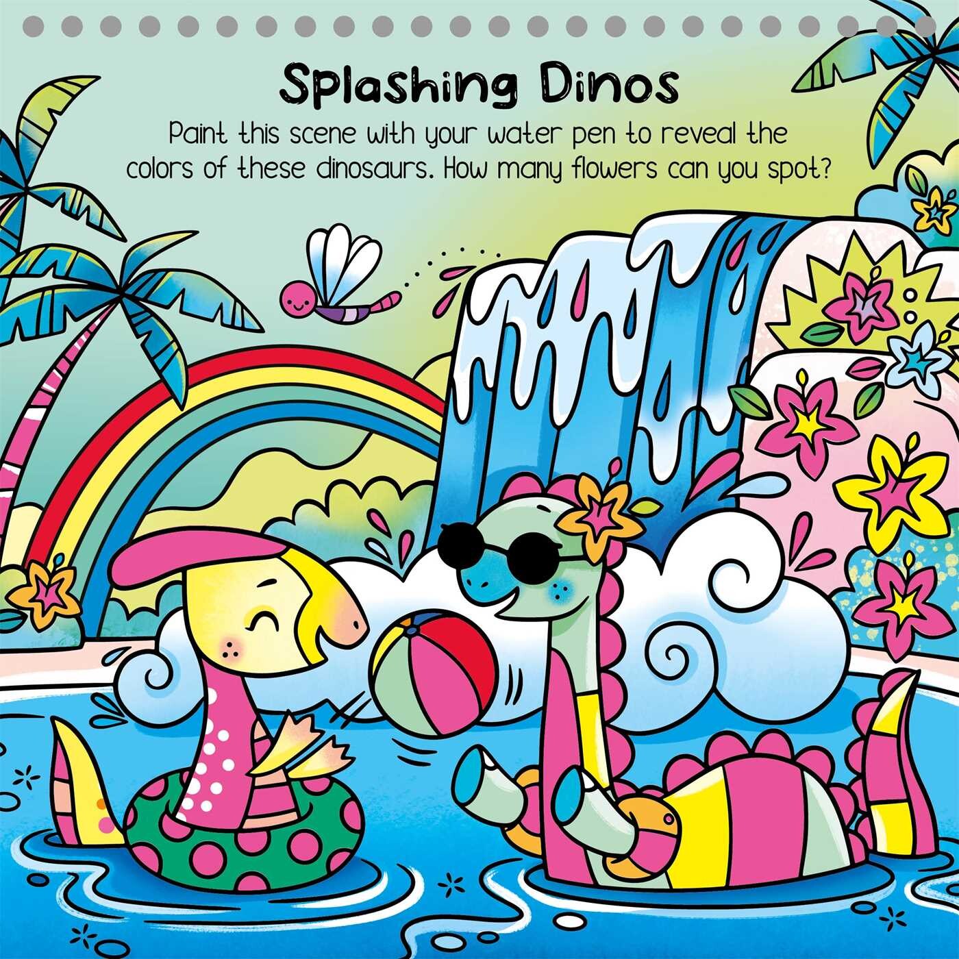 Neon Water Painting Dinos