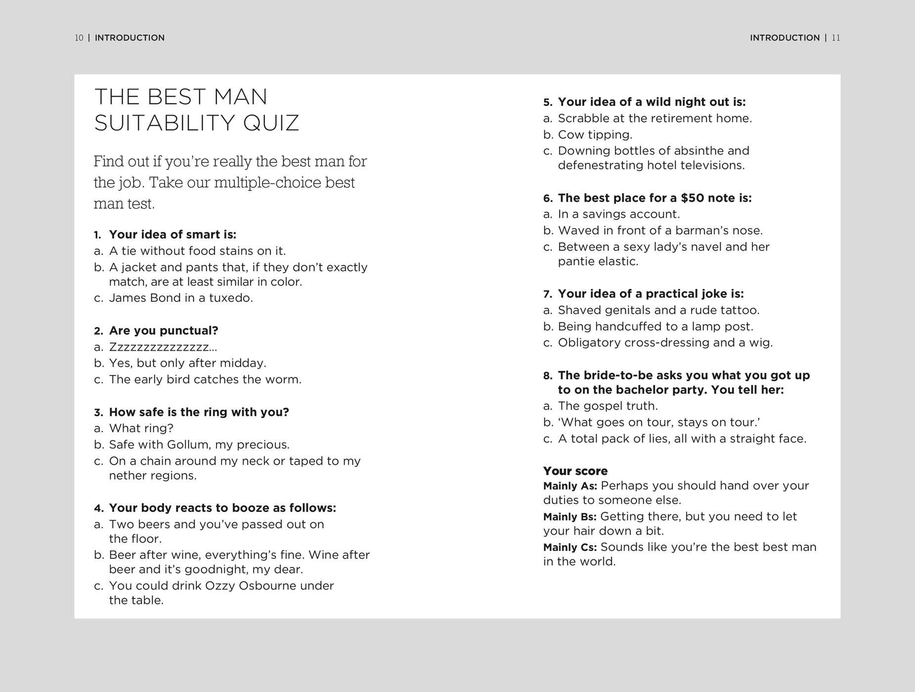 Bachelor Parties and Best Man Speeches