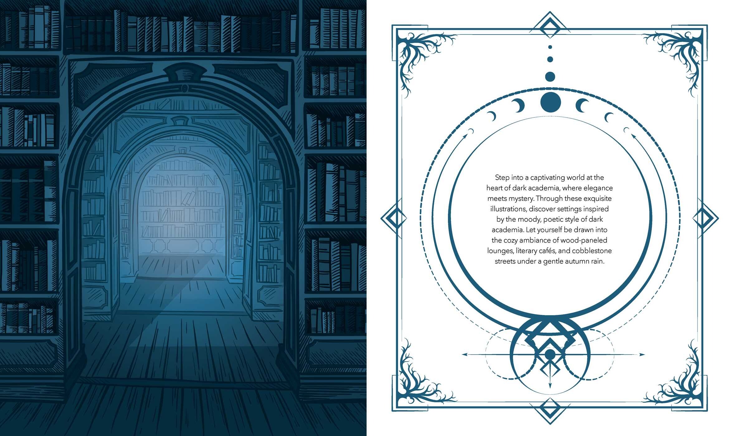Dark Academia Coloring Book